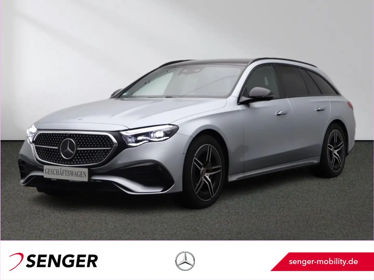 Mercedes-Benz E 450 T d 4M AMG Night Panorama AHK Burmester Silber - 1