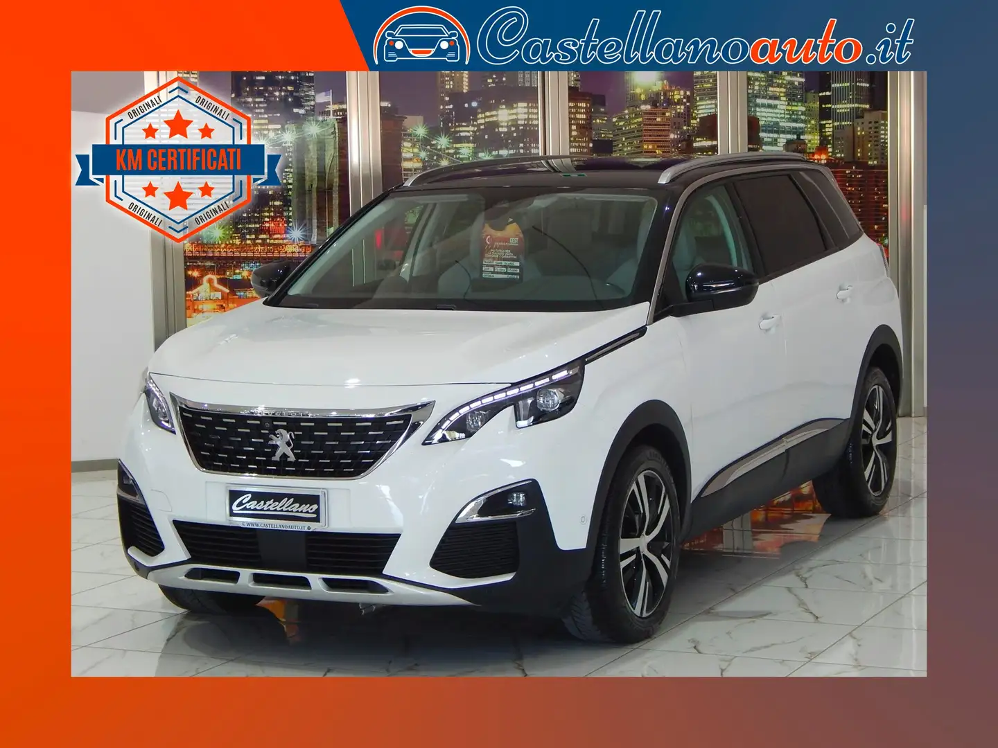 Peugeot 5008 1.5 bluehdi Allure EAT8 S&S NAVI-PELLE-PARK-RADAR Bianco - 1