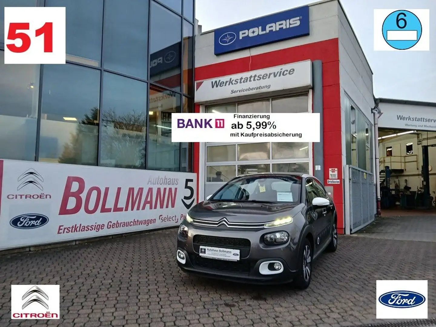 Citroen C3 Shine, PANORAMADACH! Grau - 1