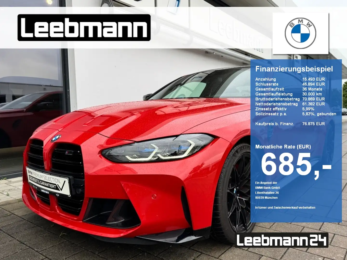BMW M4 2.J.GARANTIE Rouge - 1