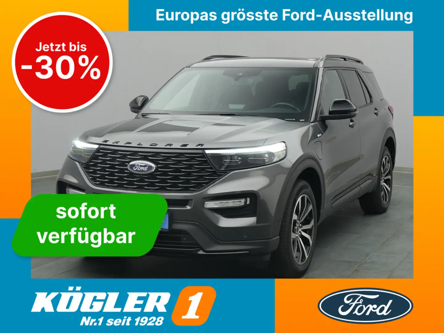 Ford Explorer ST-Line PHEV 363PS Aut. 4x4/Pano/ACC Grau - 1