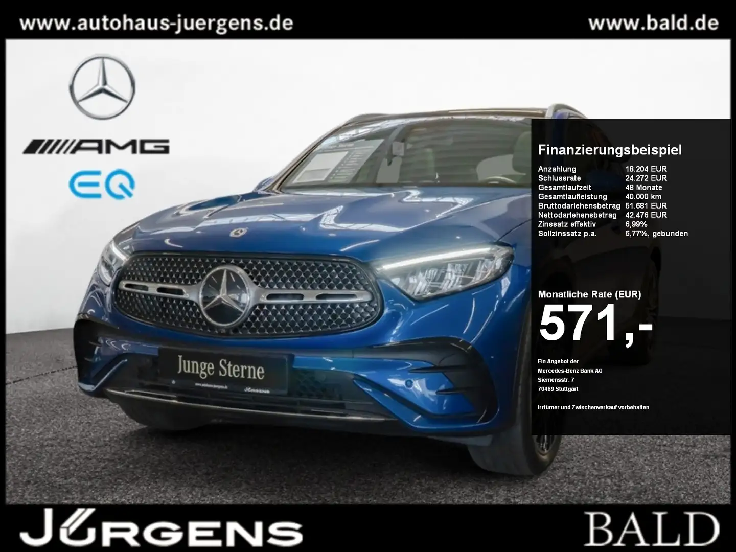 Mercedes-Benz GLC 300 d 4M AMG-Sport/Pano/Burm/AHK/Distr/20' Blau - 1