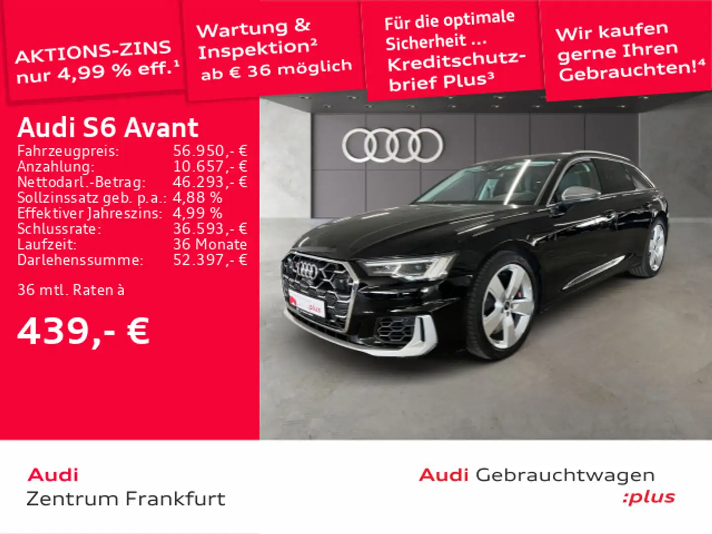 Audi S6 TDI tiptronic LED VC Leder DAB Tempomat Schwarz - 1