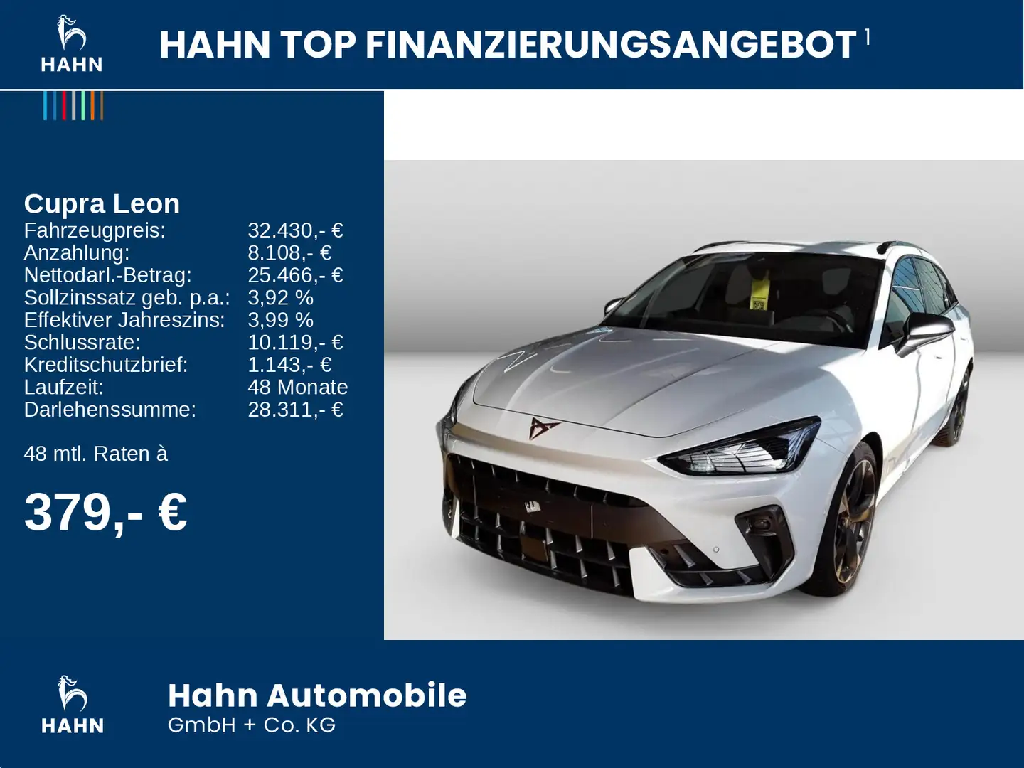 CUPRA Leon Sportstourer 1.5TSI DSG ACC AHK-Vorb. Navi Weiß - 2