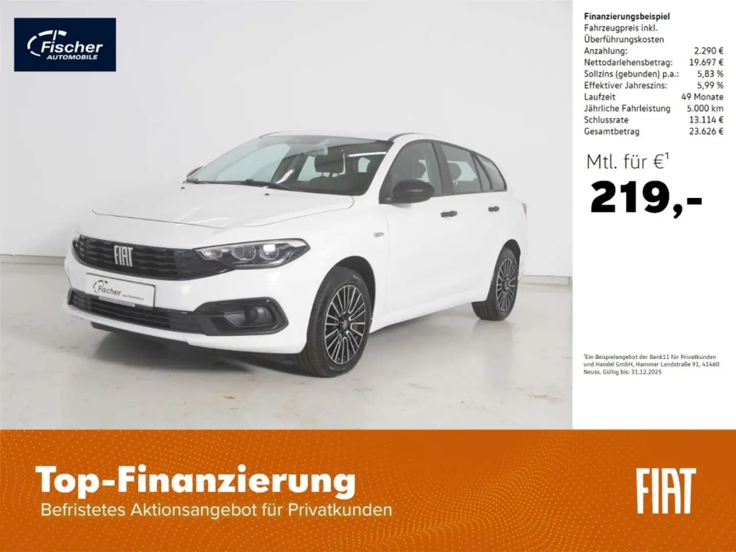 Fiat Tipo Kombi 1.5 GSE Hybrid Life Komfort/PDC/RFK Weiß - 1
