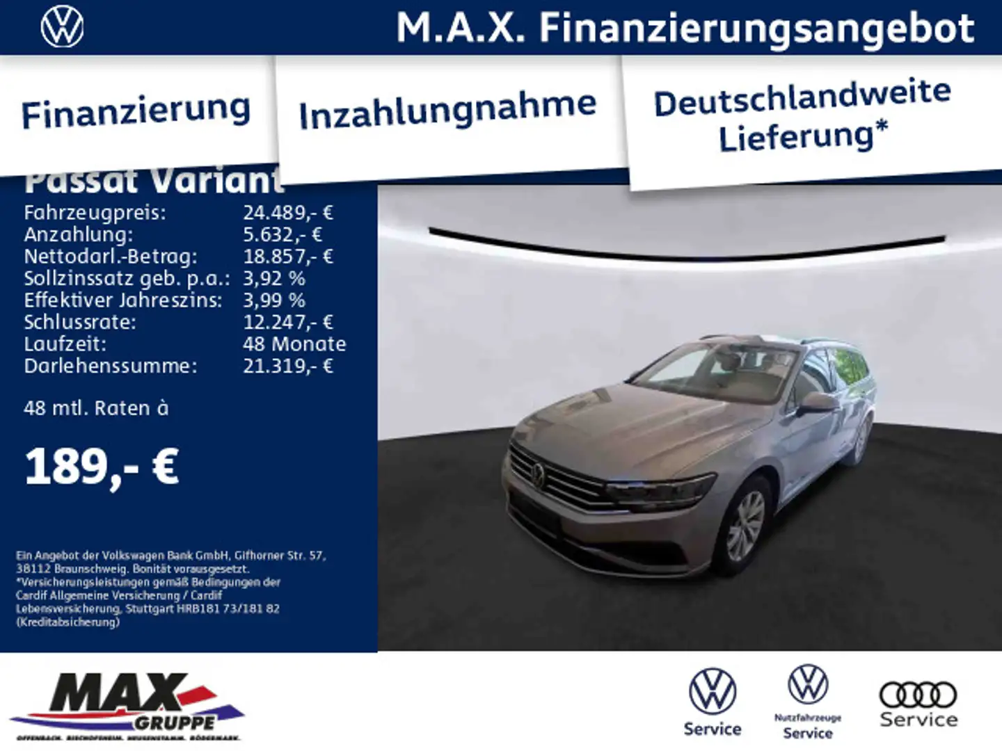 Volkswagen Passat Variant 2.0 TDI DSG CONCEPTLINE LED+KAMER Silber - 1