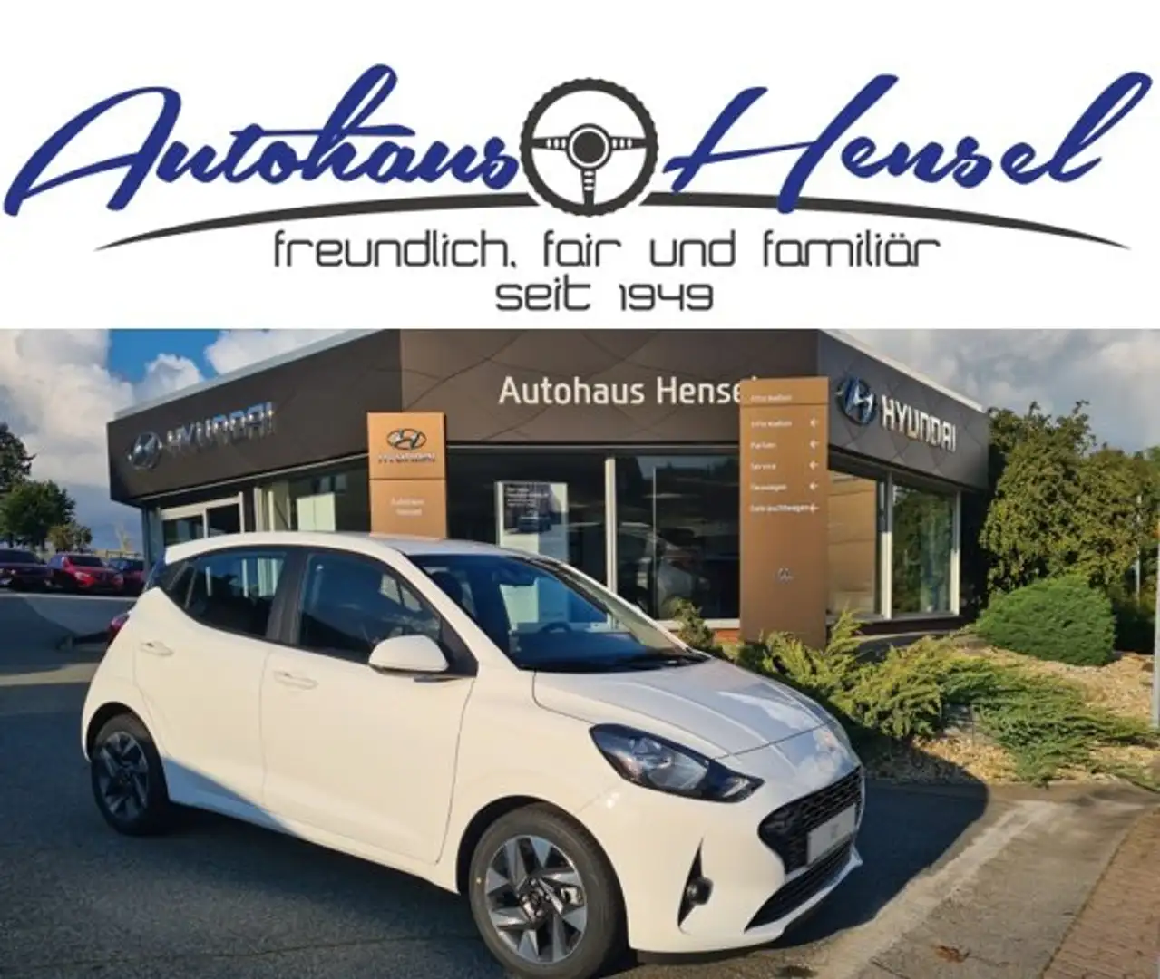 Hyundai i10 1.0 Trend Navi Kamera PDC Klimaauto Bluelink LHZ Weiß - 1