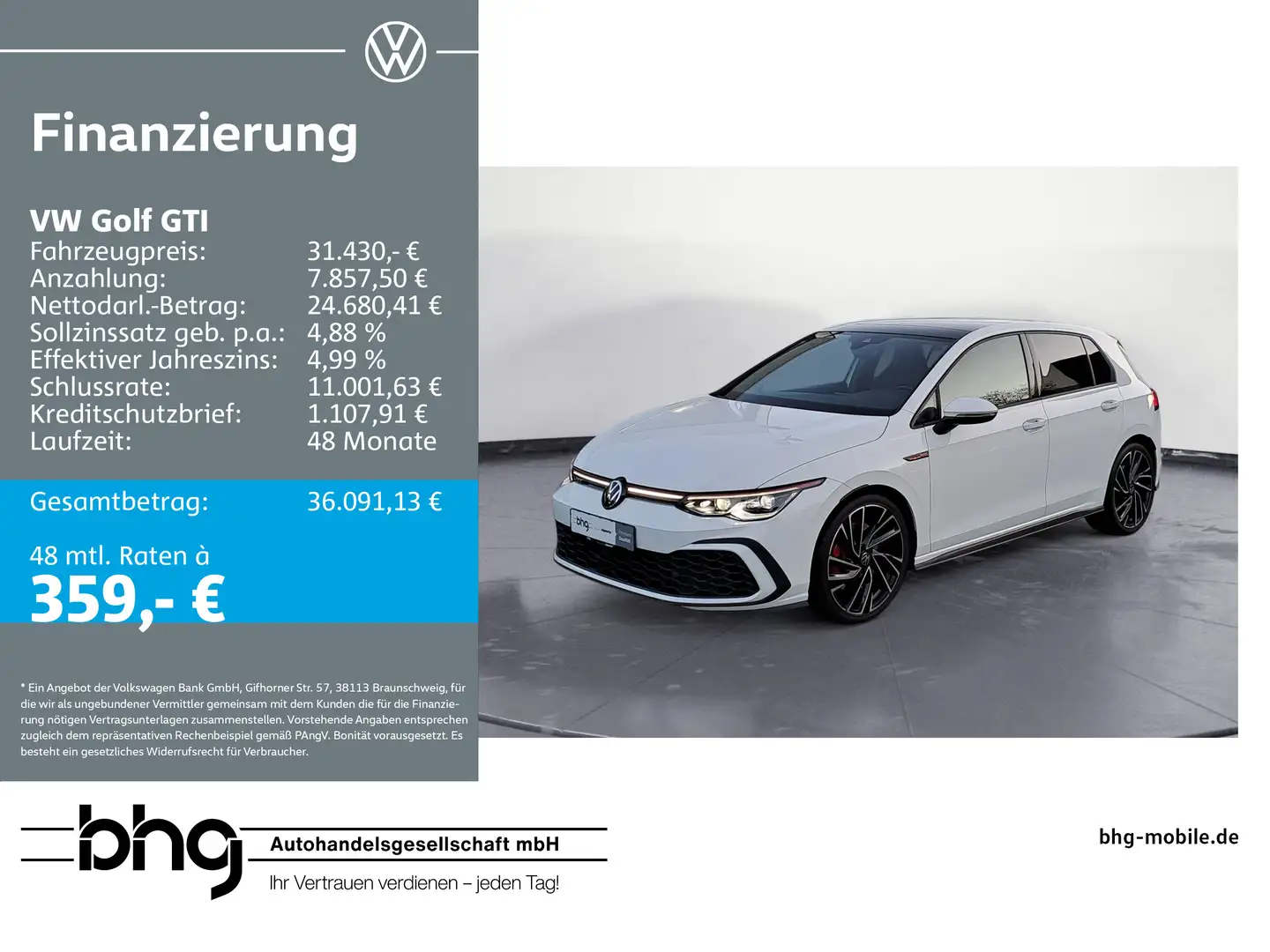 Volkswagen Golf GTI 2.0 TSI DSG Weiß - 1