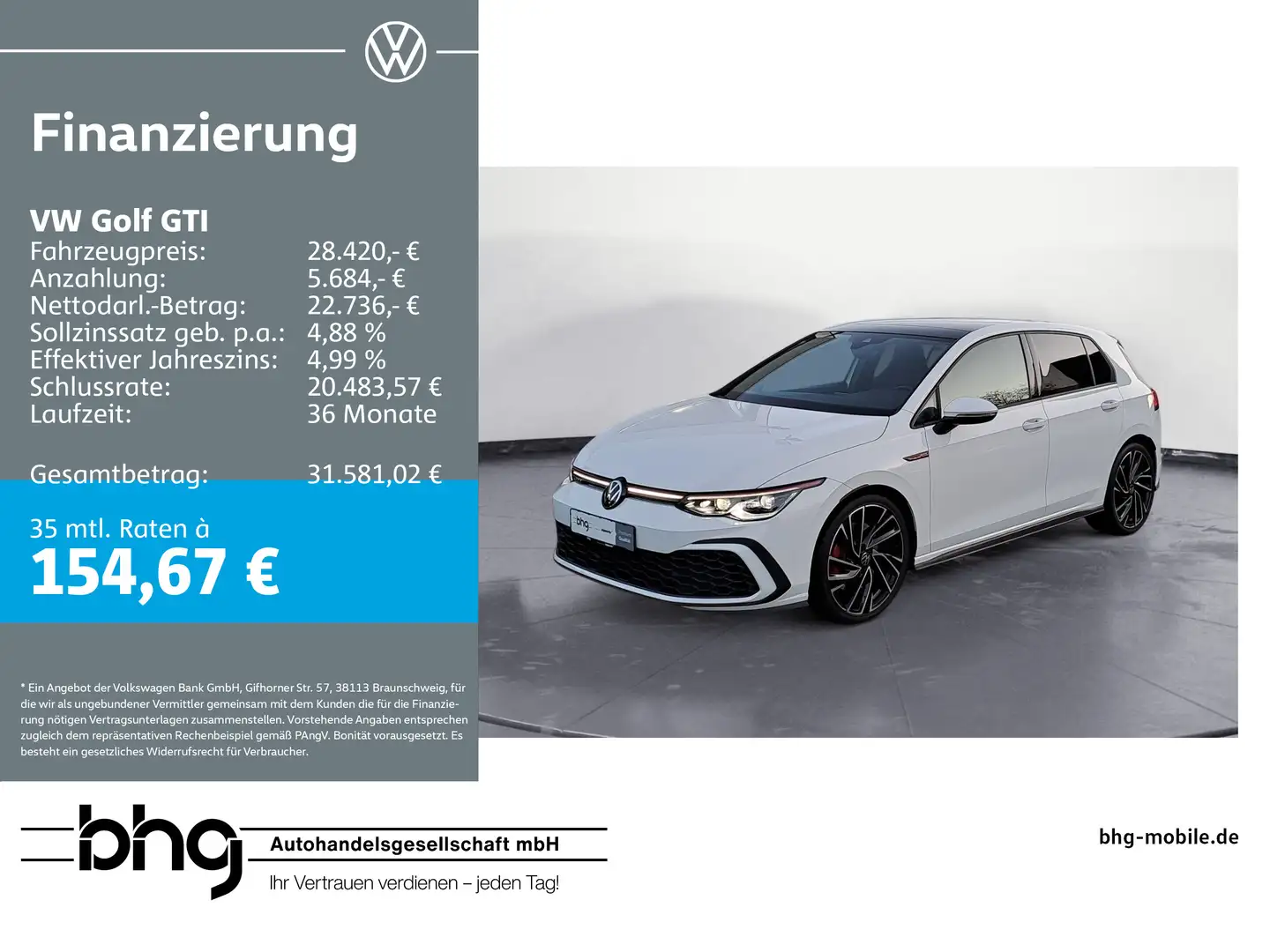 Volkswagen Golf GTI 2.0 TSI DSG Weiß - 1