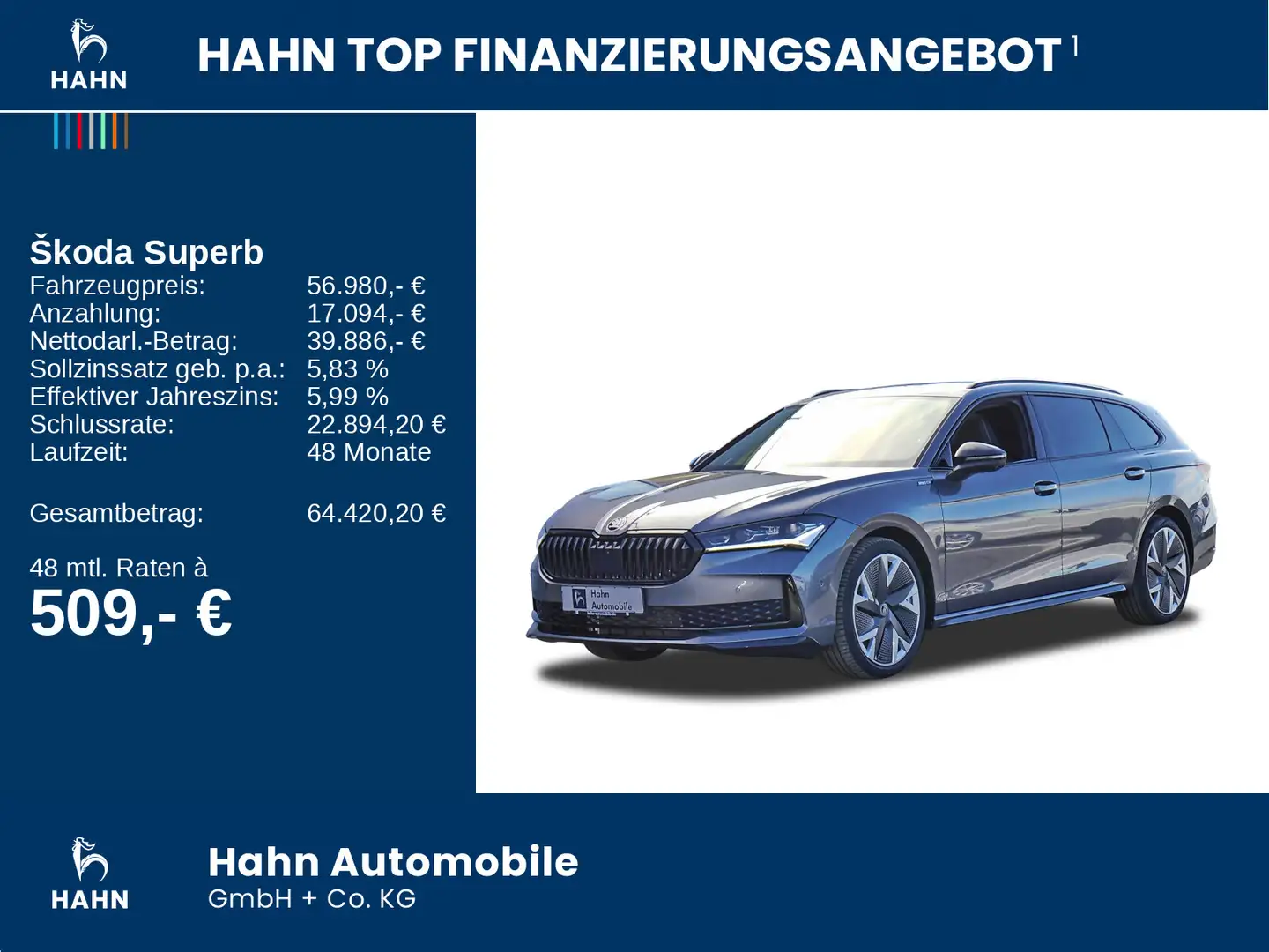 Skoda Superb Combi Sportline 2,0 TDI 142 kW 7-Gang DSG Grau - 2