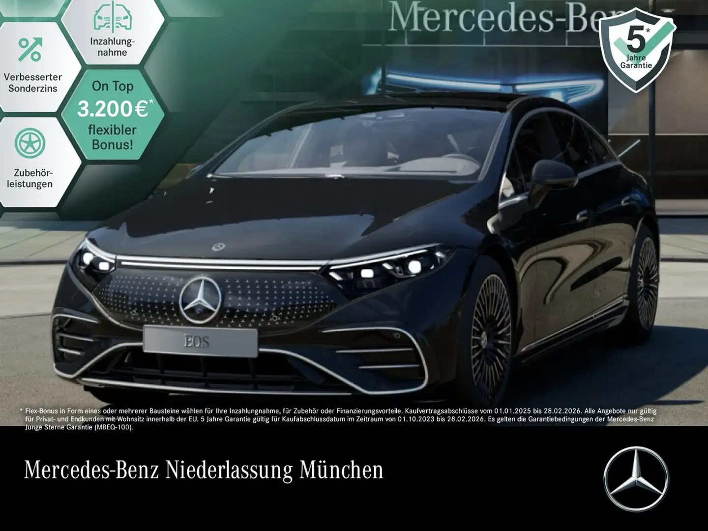 Mercedes-Benz EQS 450 AMG Fahrass Airmat Pano Burmester Distr. Schwarz - 1