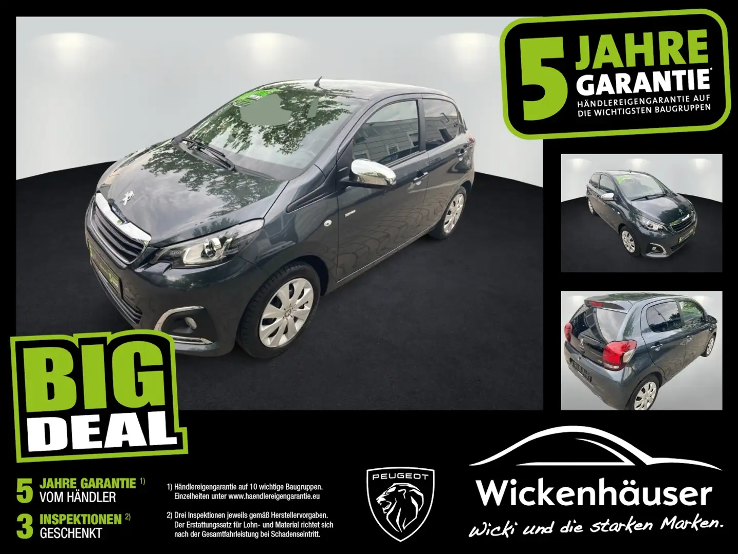 Peugeot 108 1.0 VTi Style 5trg SHZ Klima CarPlay Kamera Gris - 1
