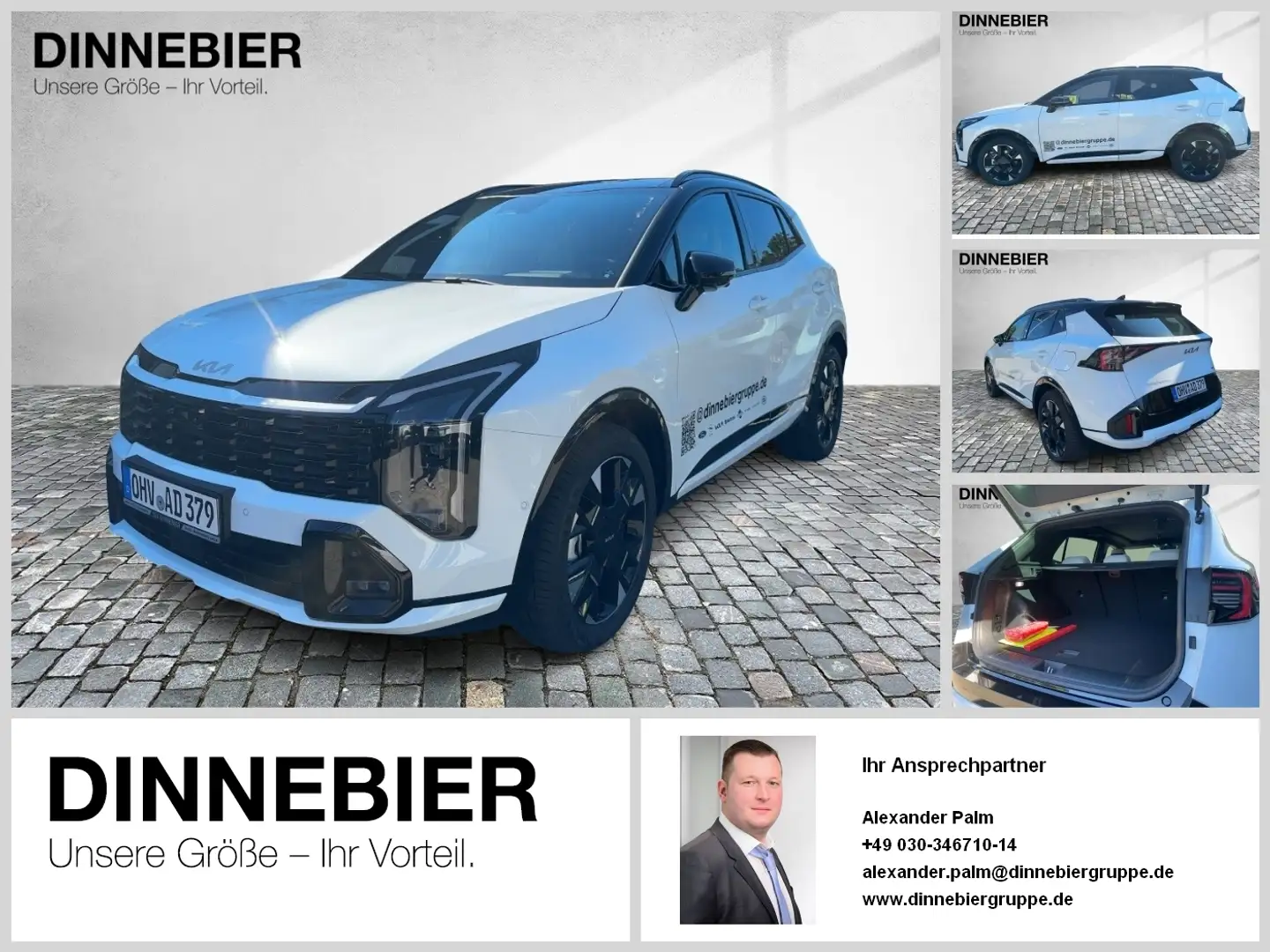 Kia Sportage GT-Line 1.6T AWD+Glasdach+360°+LED Weiß - 1