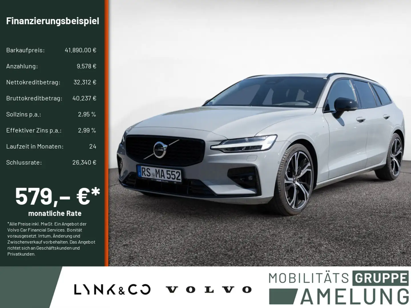 Volvo V60 Kombi B4 Plus Dark H/K W-LAN ACC LED 360° Grau - 1