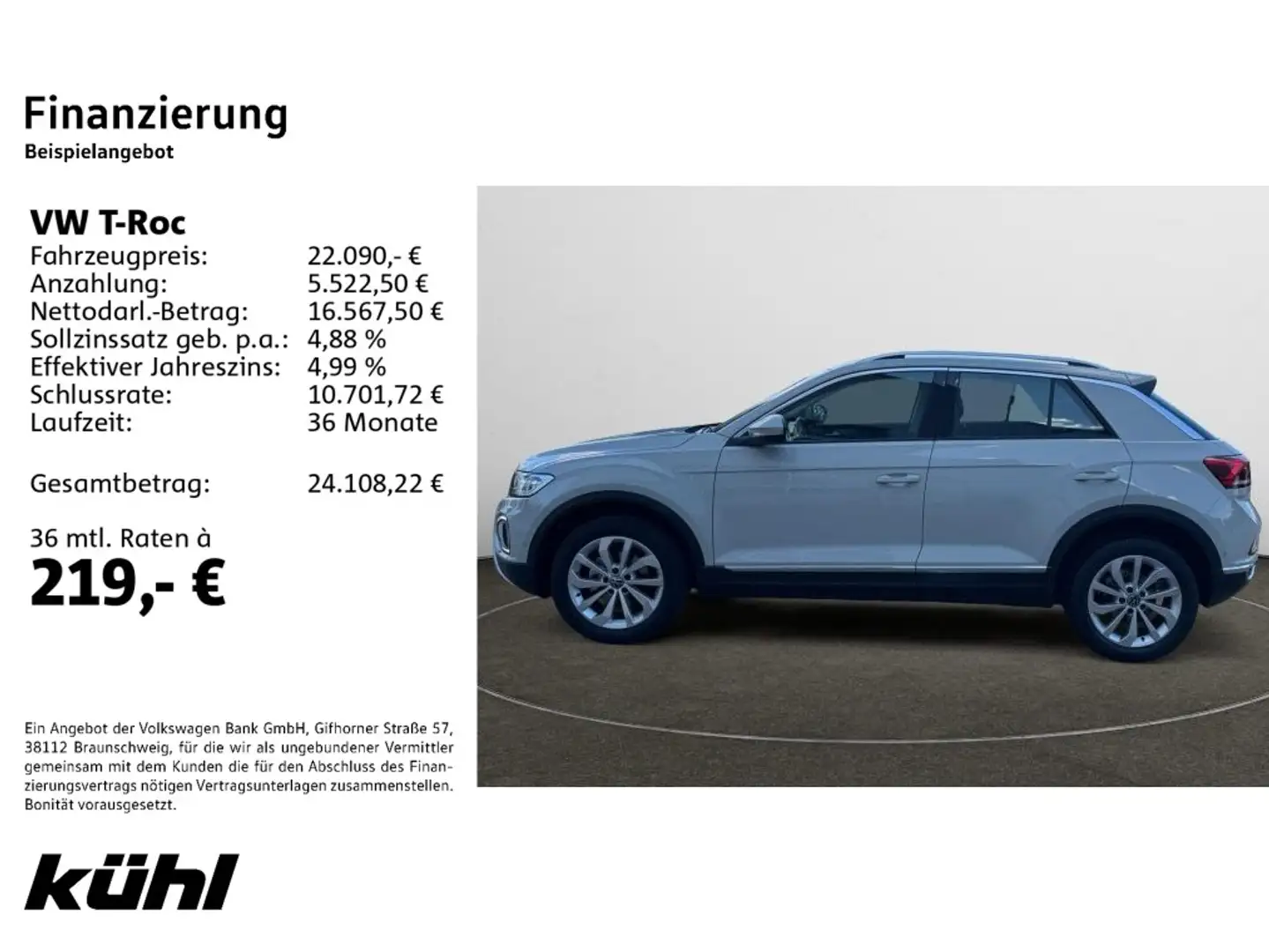Volkswagen T-Roc 1.0 TSI Style LED,LM17 Grau - 2