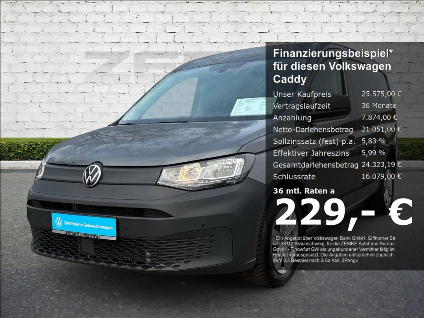 Volkswagen Caddy 2.0 TDI Cargo Navi Apple CarPlay Android Aut Gris - 1