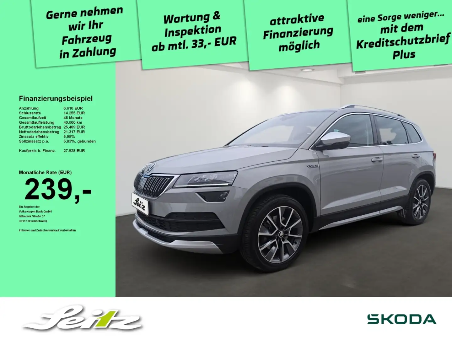 Skoda Karoq 2.0 TDI 4x4 Scout *AHK*LED*KAMERA*NAVI* Серый - 1