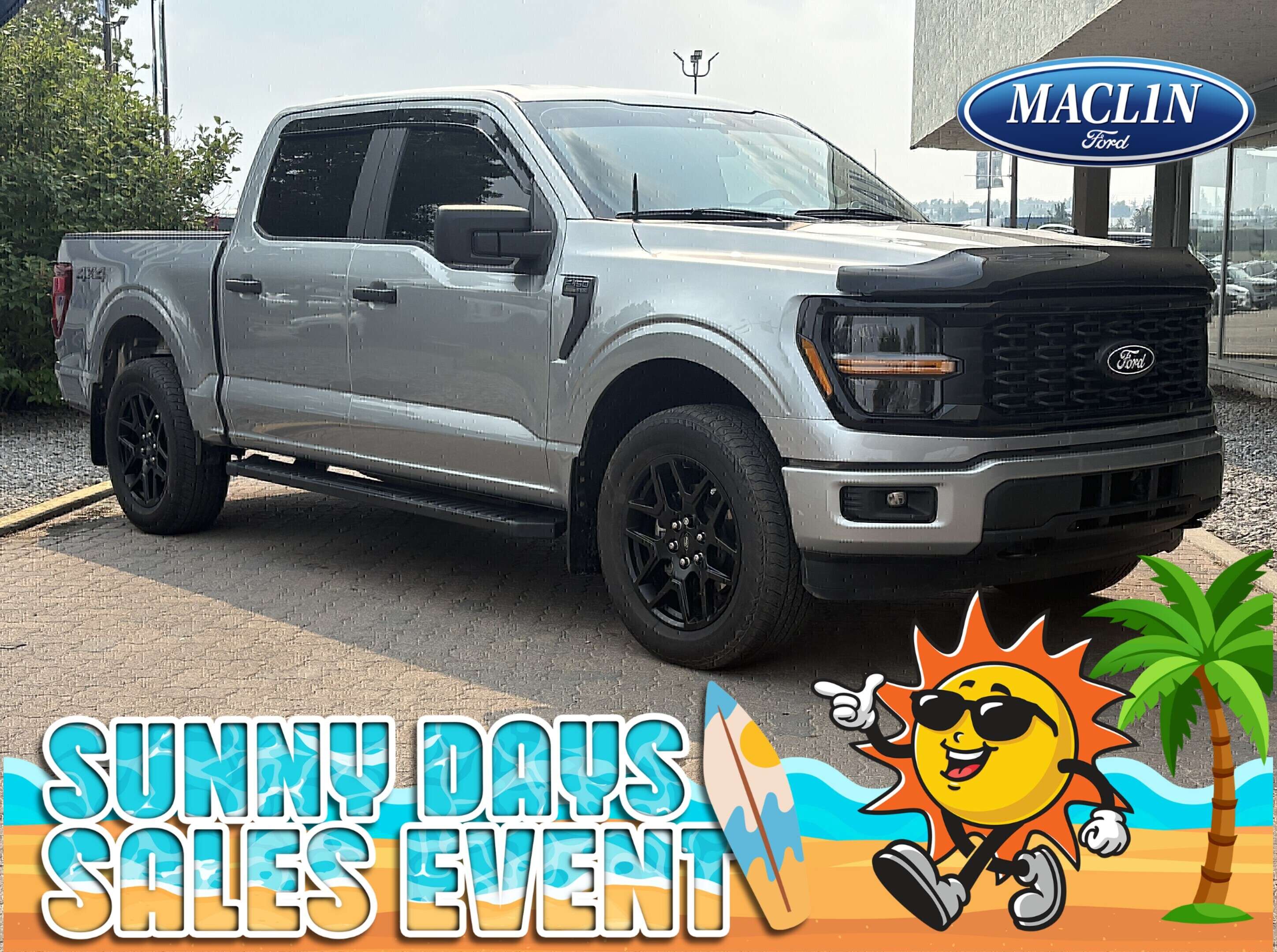 Silver 2024 Ford F-150 Pickup Truck Four-Wheel Drive Automatic