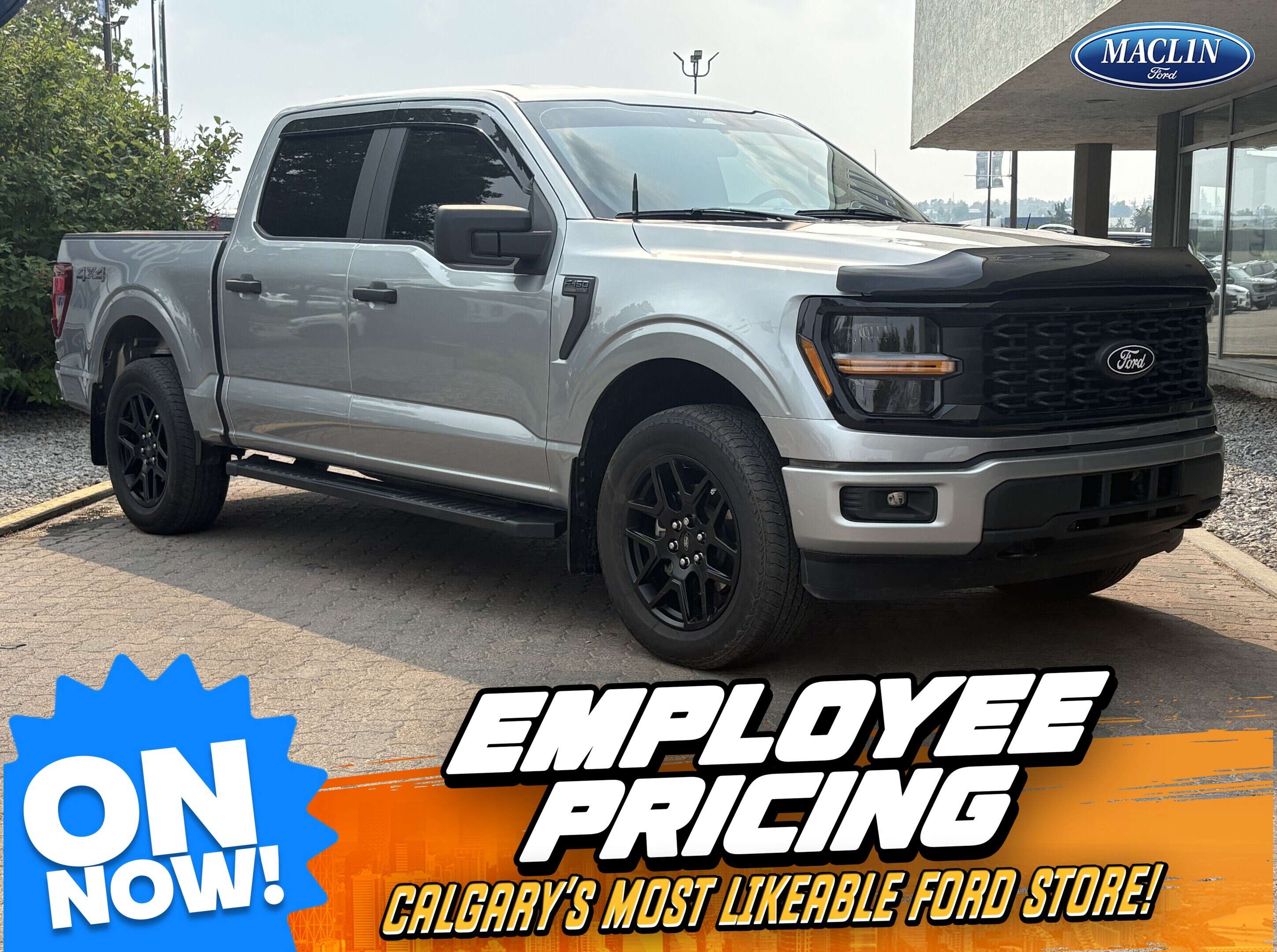 Silver 2024 Ford F-150 Pickup Truck Four-Wheel Drive Automatic