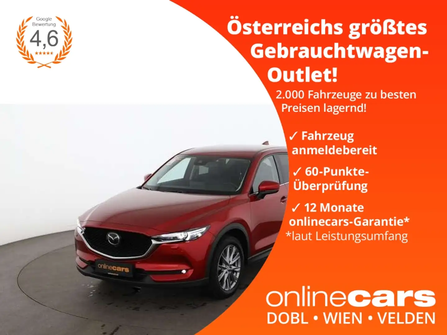 Mazda CX-5 2.2 SKYACTIV-D Sports-Line Aut LED 360-CAM Rouge - 1