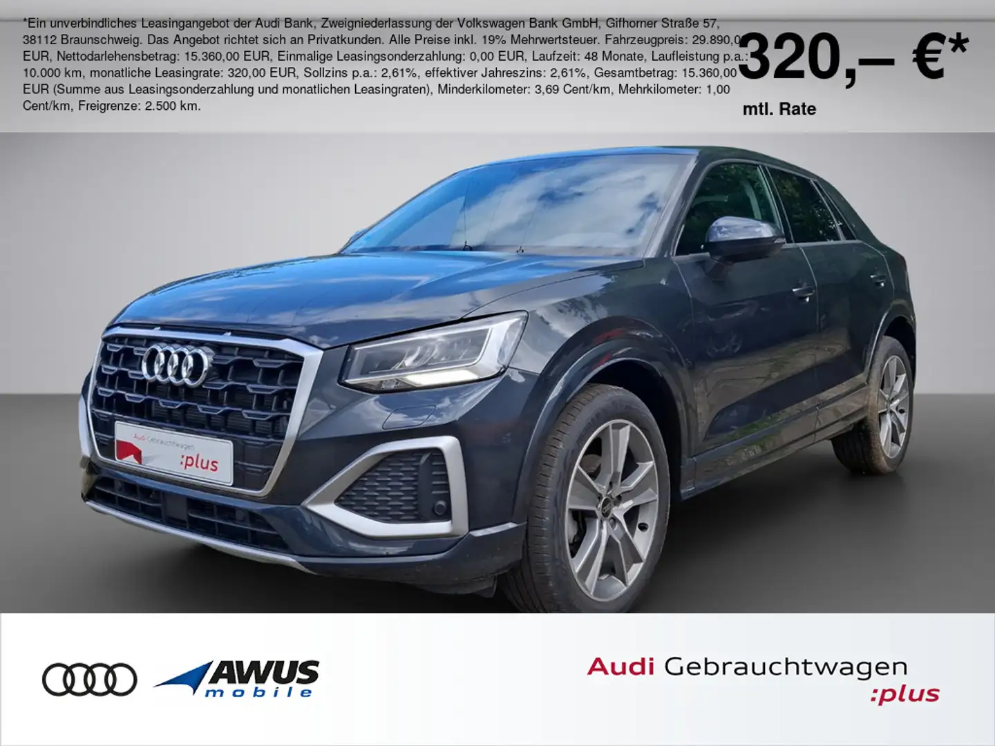 Audi Q2 35 TFSI advanced, AHK, Klima, LED-Scheinwerfer Grau - 1