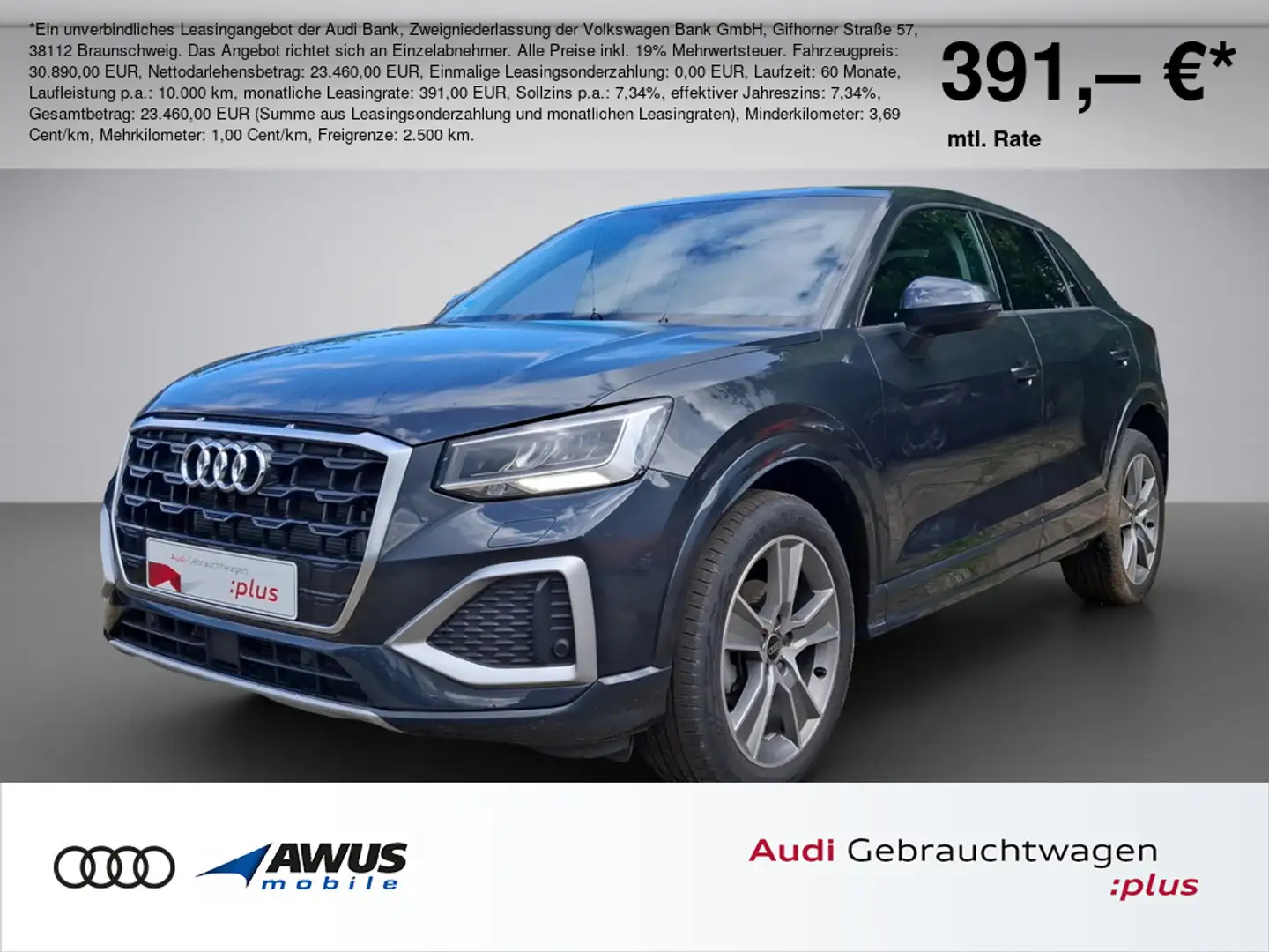 Audi Q2 35 TFSI advanced, AHK, Klima, LED-Scheinwerfer Grau - 1