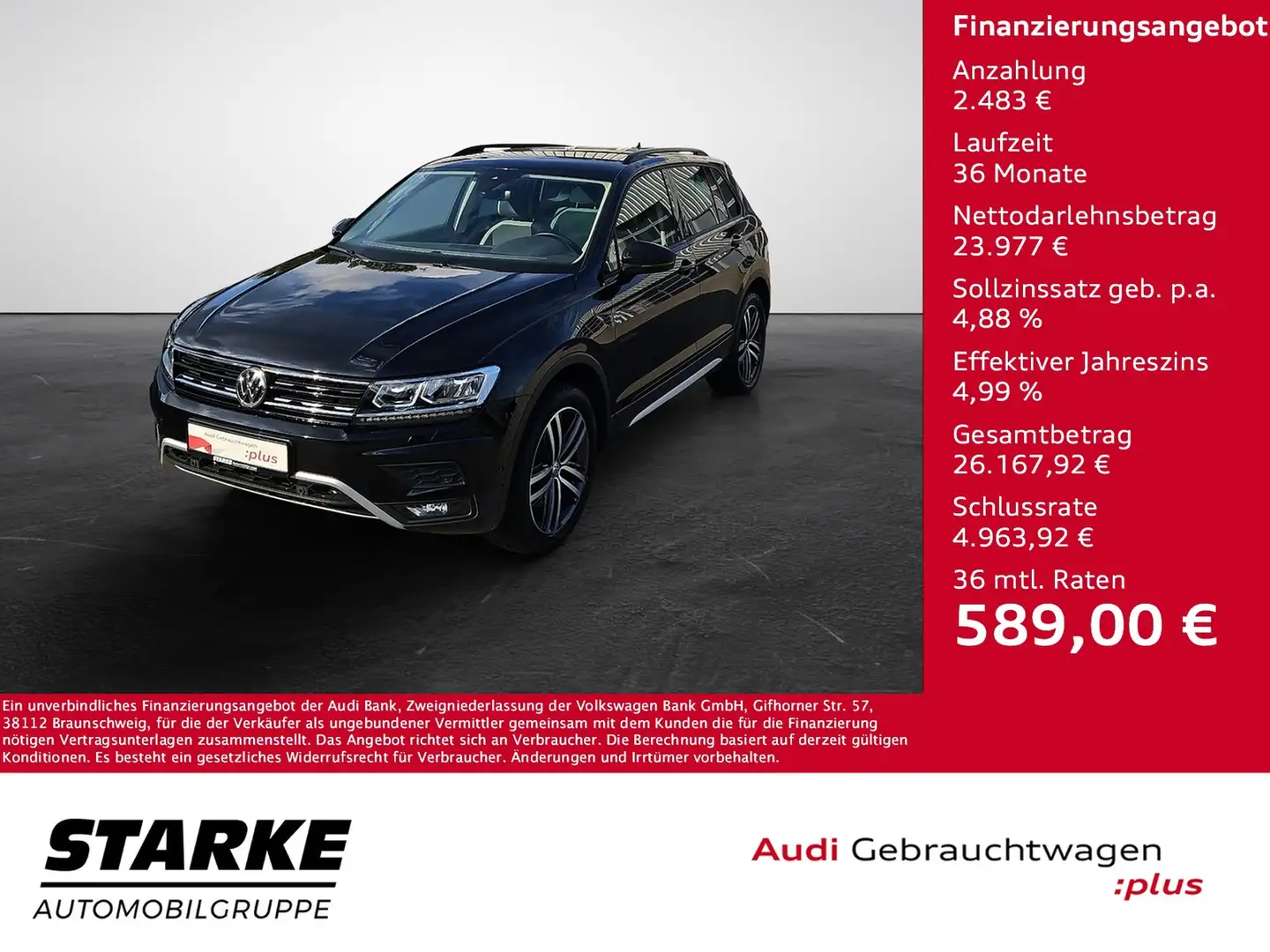 Volkswagen Tiguan 2.0 TDI DSG 4Motion Offroad Navi AHK LED Kamera... Noir - 1