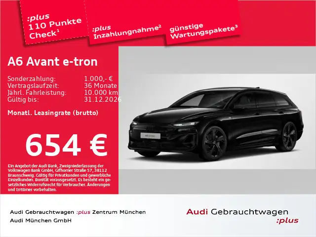 Audi A6 e-tron performance S line Pano/B&O/Matr
