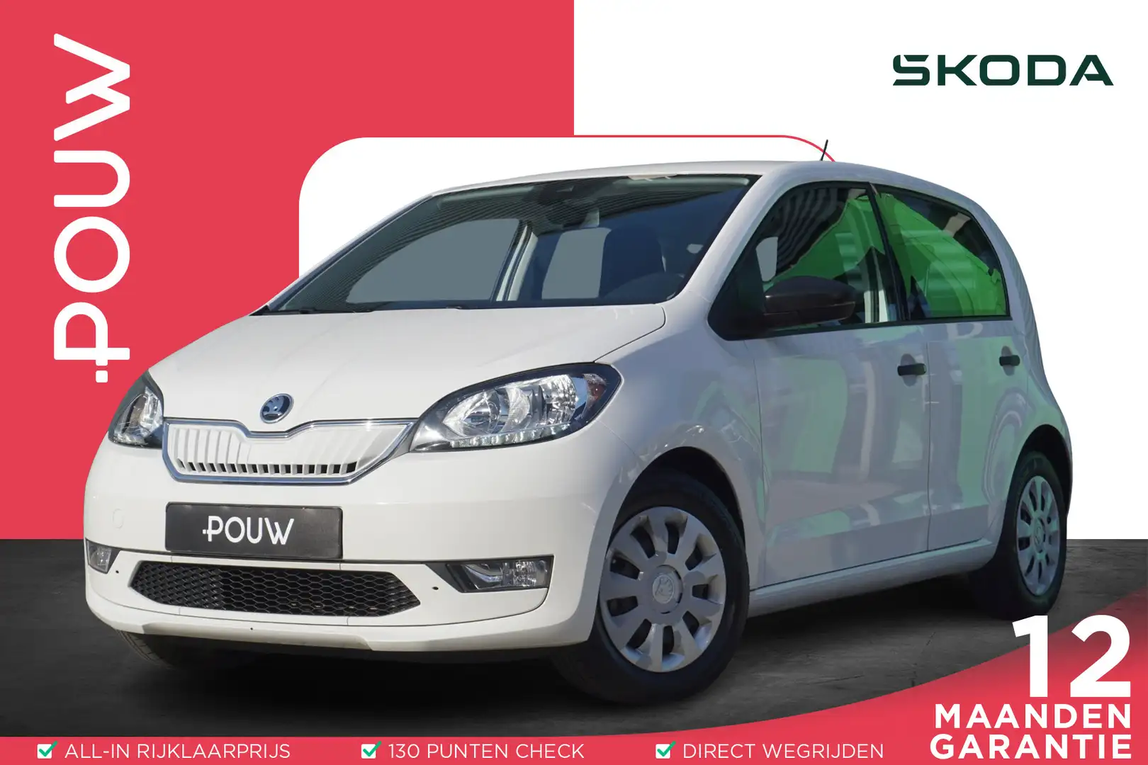 Skoda Citigo e-iV 83pk EV Ambition | Bluetooth Voorbereiding | Blanc - 1