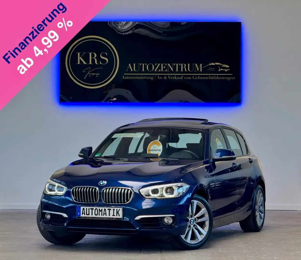 BMW 120 i Automatik Urban Line*GARANTIE*NAV*S-DACH*2H Blau - 1