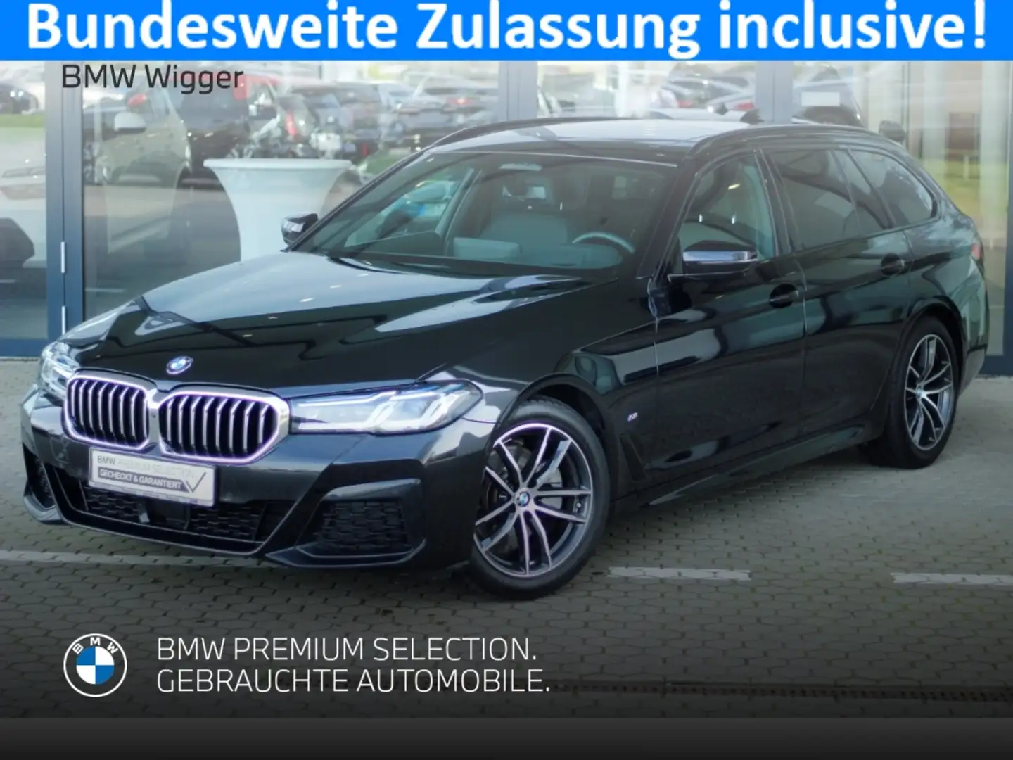 BMW 520 M Sport Touring/HUD/AHK-klappbar/Navi/Leder Schwarz - 1