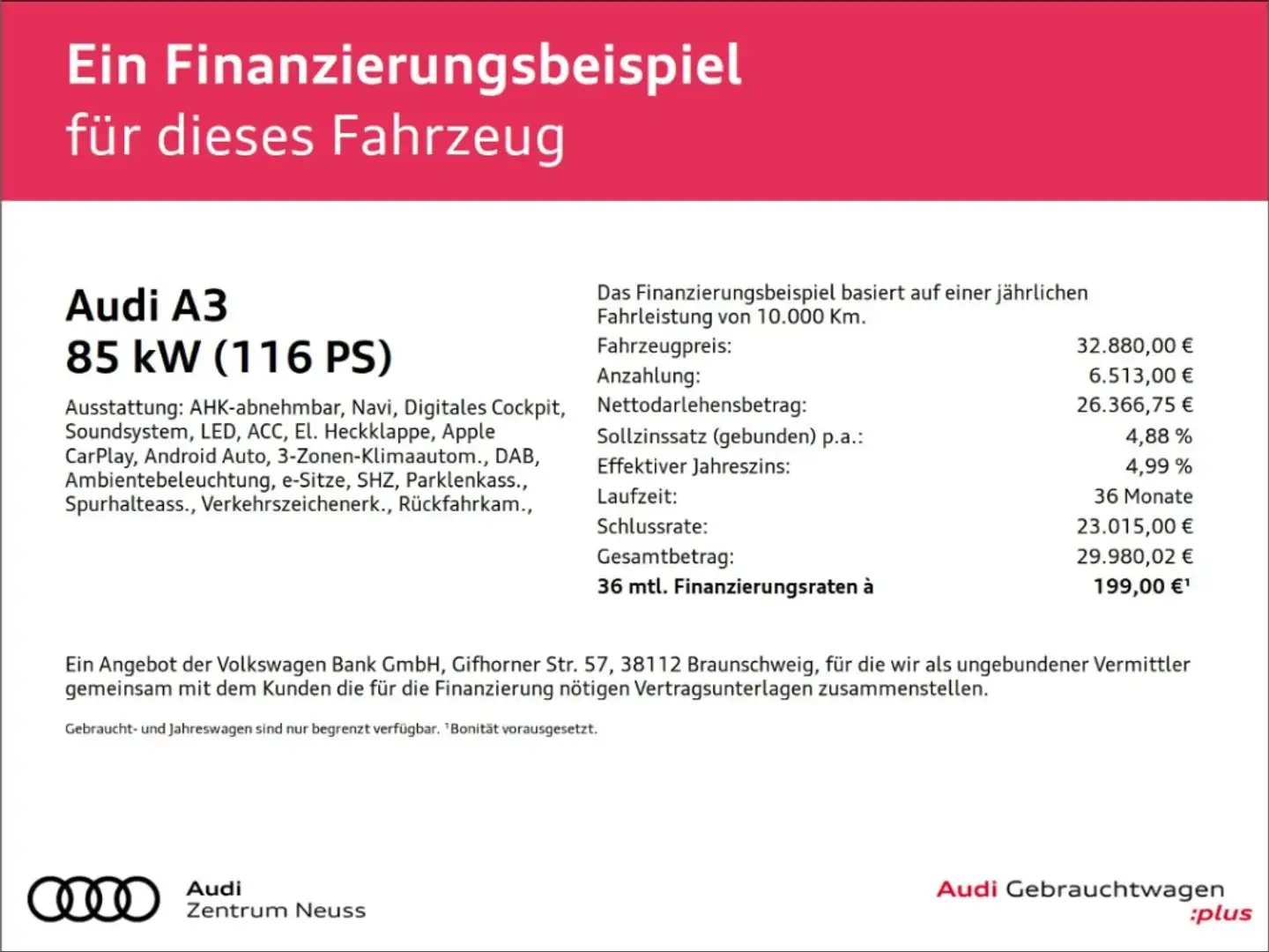 Audi A3 SB 30 TFSI S tronic Anschlussgarantie 3 Jahre 100. Grau - 2