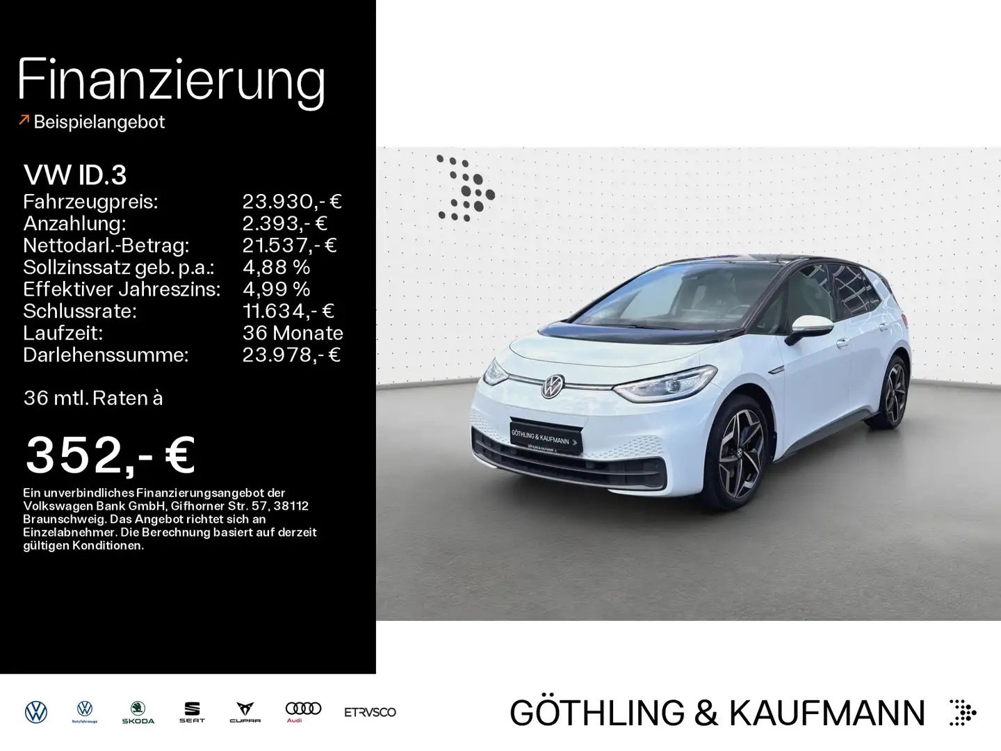 Volkswagen ID.3 Max 150kW*Navi*HUD*Pano*MATRIX*Wärmepumpe*S Weiß - 1