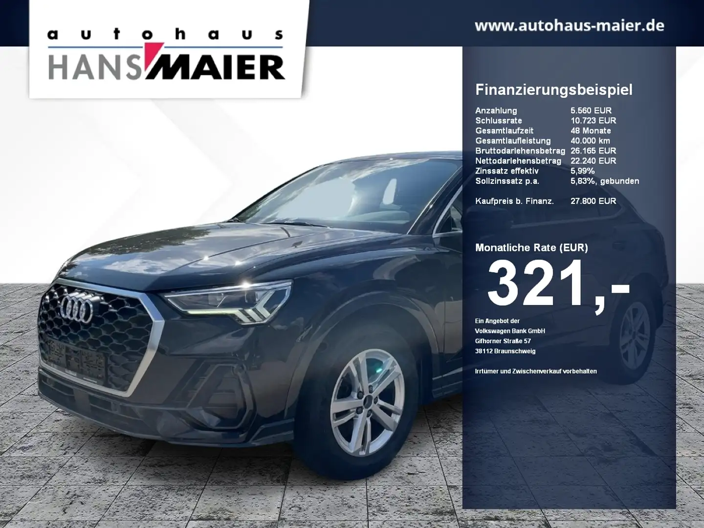 Audi Q3 Sportback TDI S tronic Navi VC ACC LED Kam SH Fekete - 1