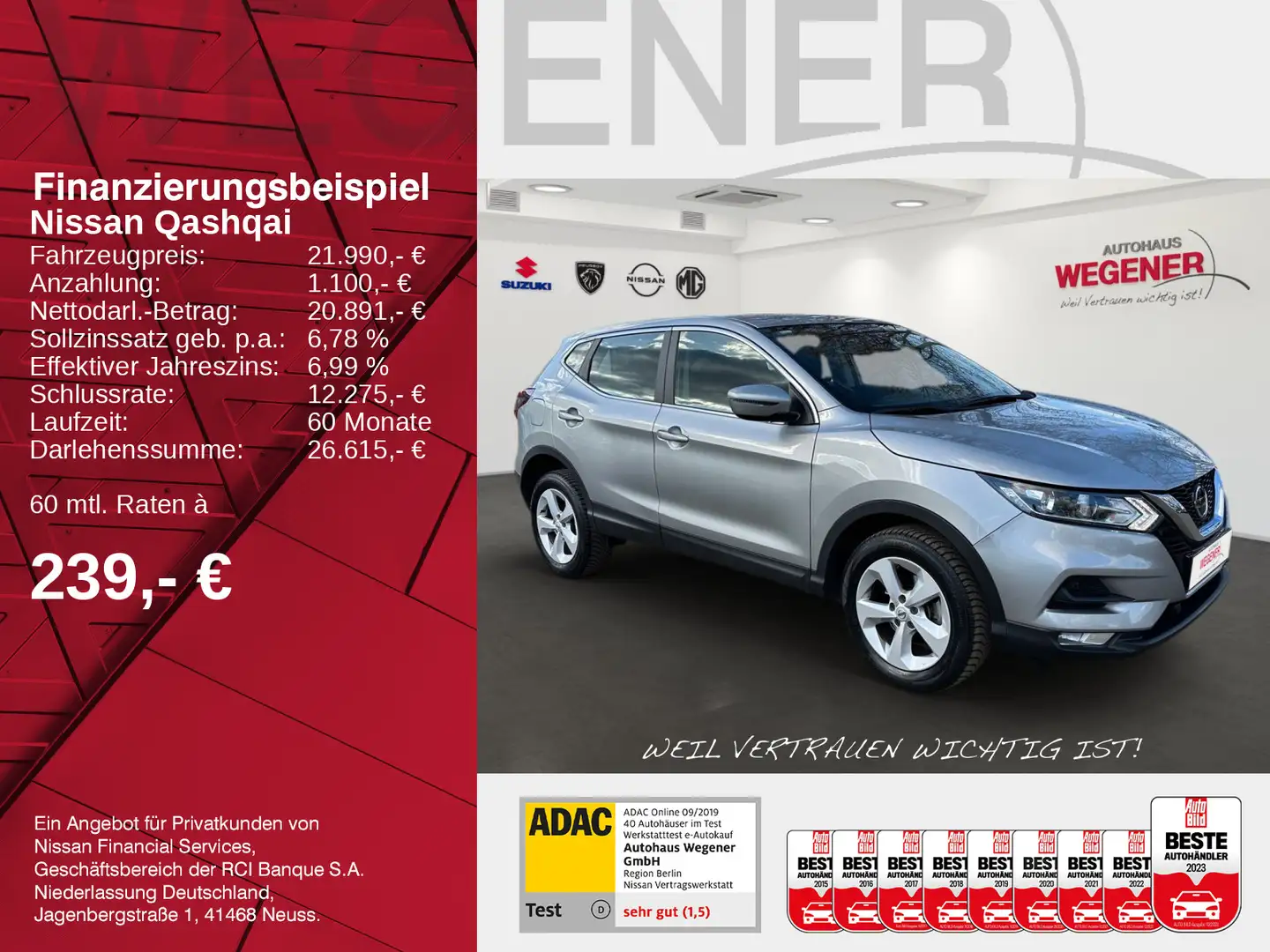 Nissan Qashqai QASHQAI ACENTA AT 1.3 DIG-T 160 PS NAVI SHZ KAM Silber - 2