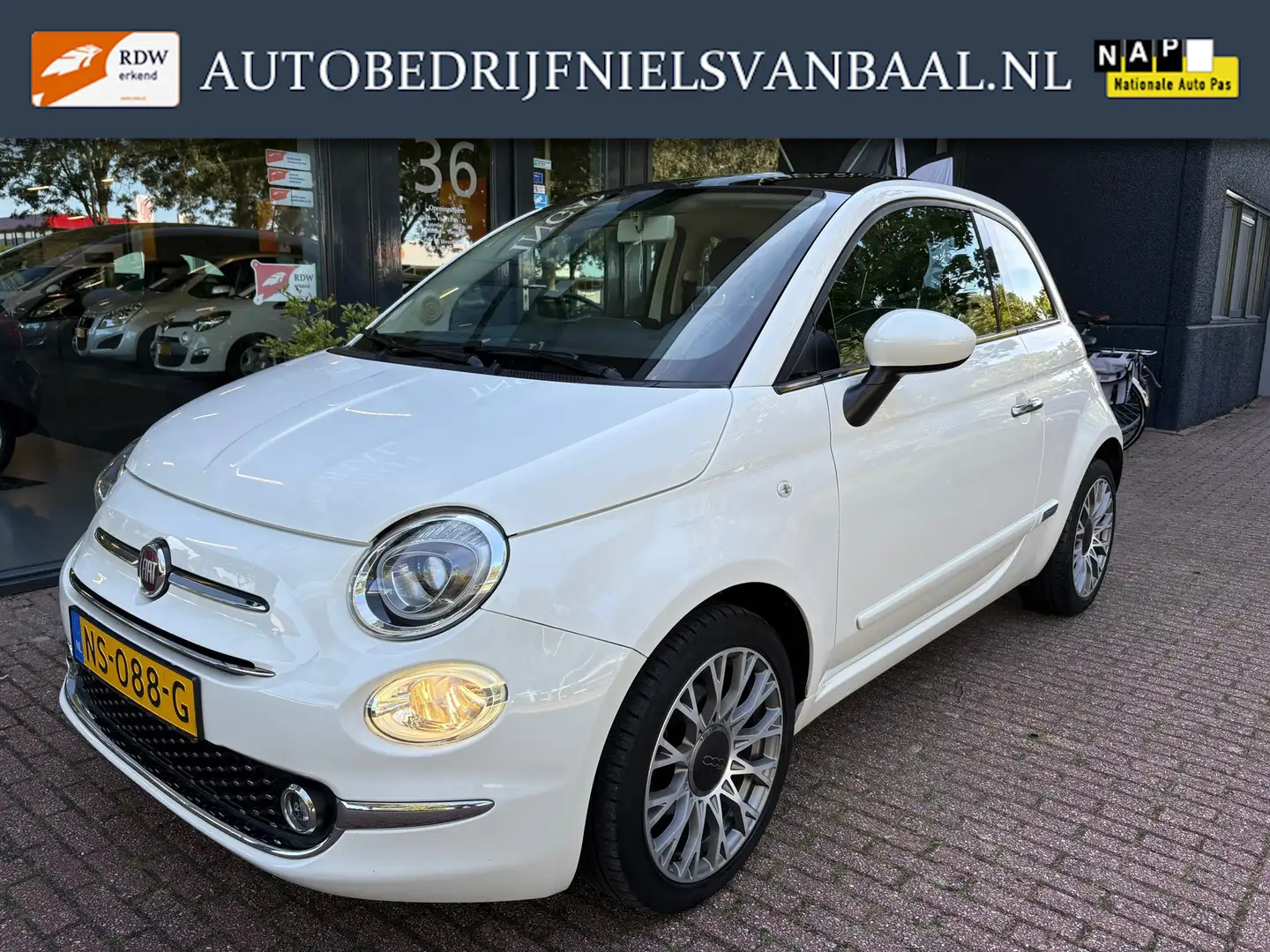 Fiat 500 0.9 TwinAir Turbo Lounge 59Dkm/Airco/Navi/Panorama Blanc - 1