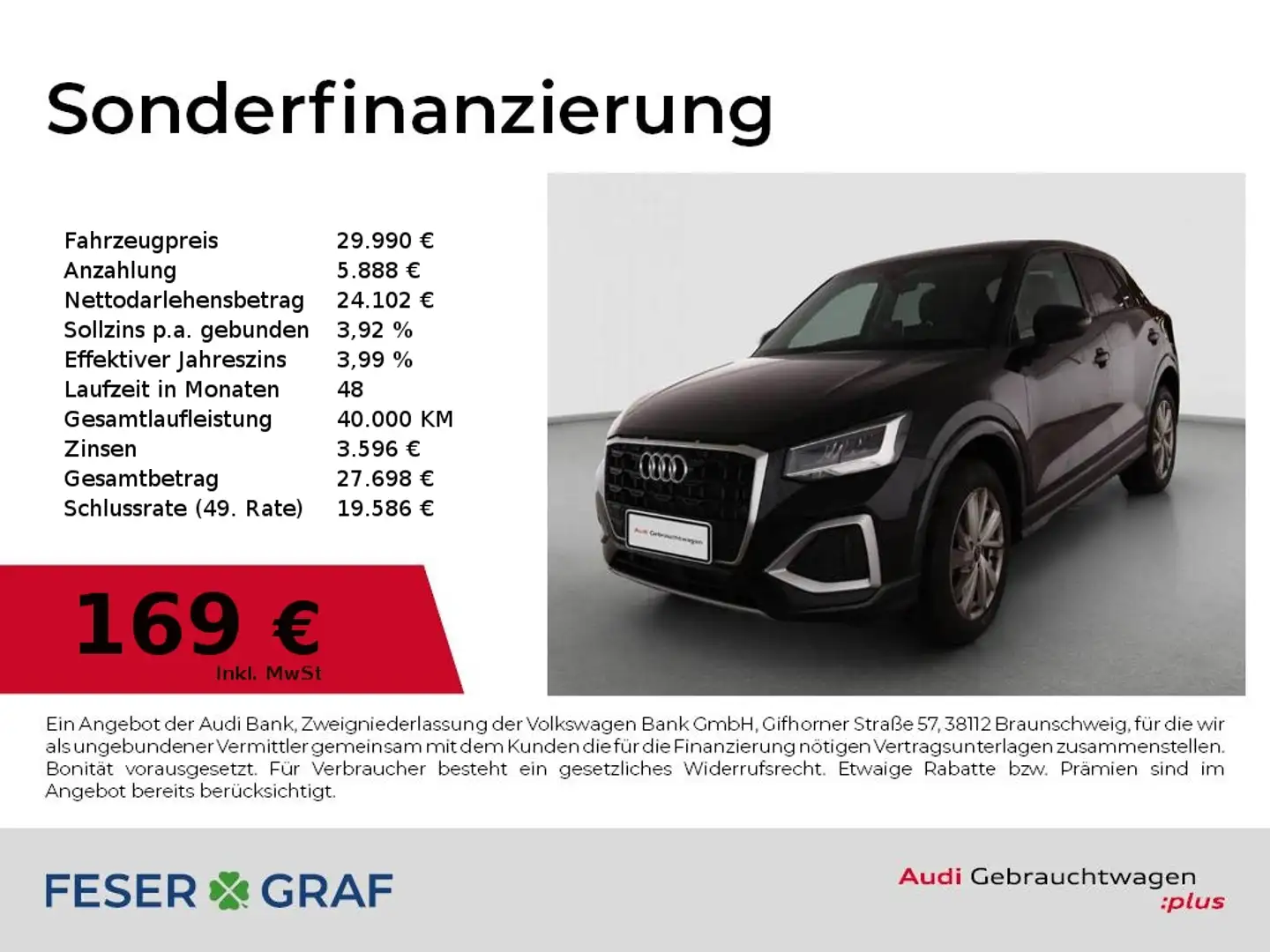 Audi Q2 Advanced 35TFSI Kamera/Navi/SHZ/CarPlay/GRA Schwarz - 1
