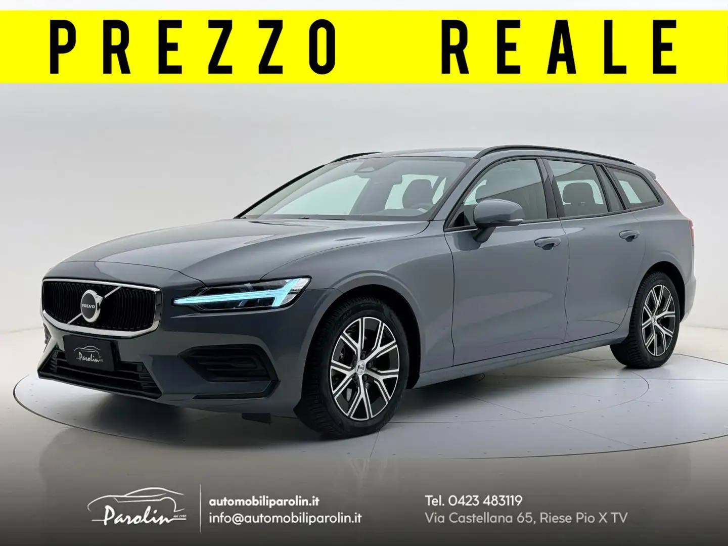Volvo V60 B4 (d) automatico Essential Thunder-pelle-ruotino Grigio - 1