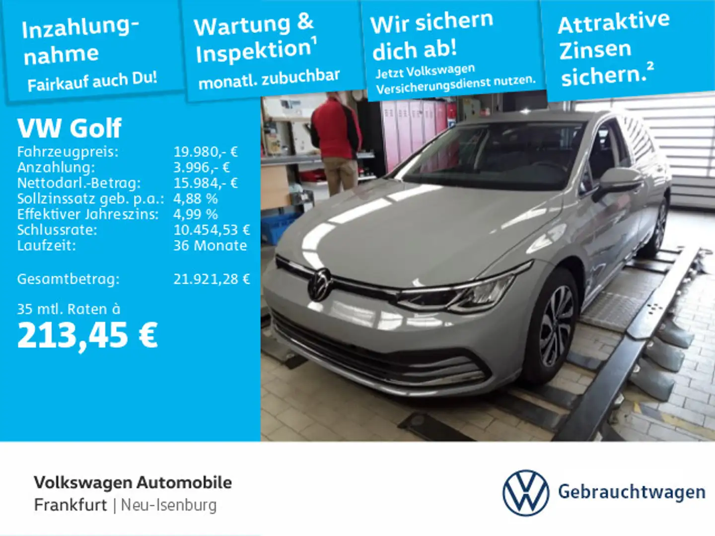 Volkswagen Golf VIII 2.0 TDI Active Navi Sprachbedienung Sp Grau - 1