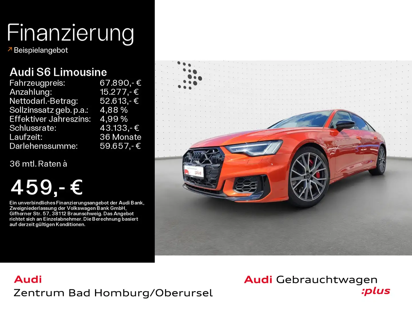 Audi S6 3.0 TDI quattro*Navi*LED*Alu*B&O*PD Orange - 1