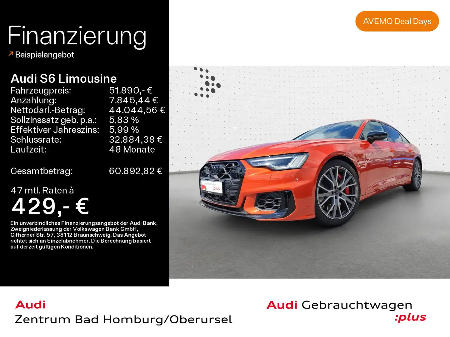 Audi S6 3.0 TDI quattro*Navi*LED*Alu*B&O*PD Orange - 1