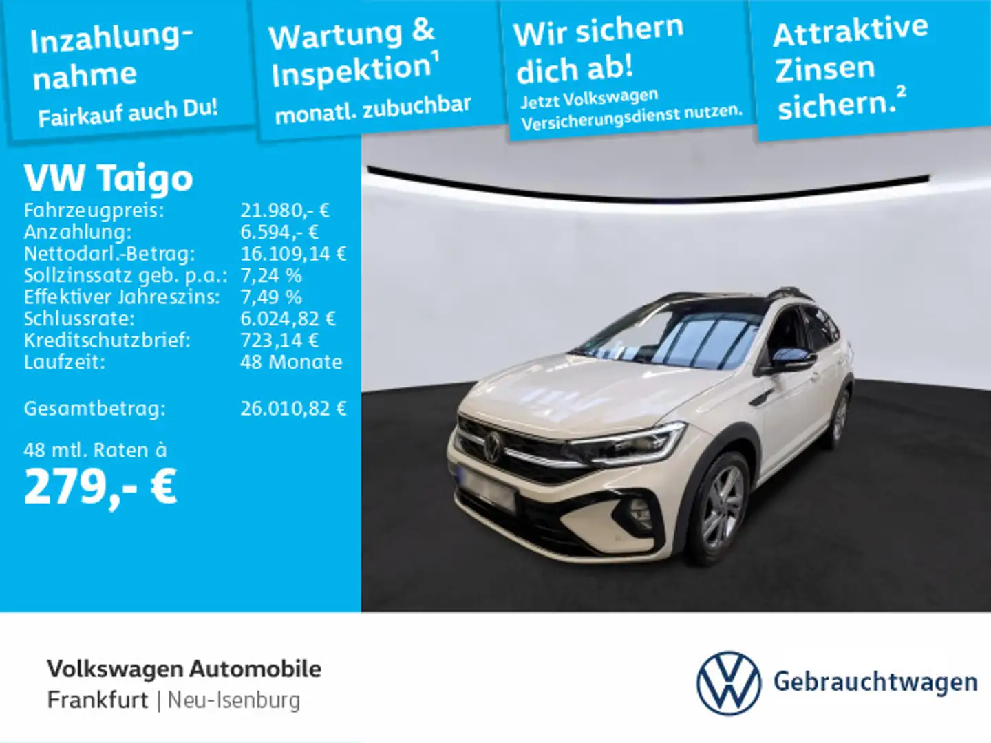 Volkswagen Taigo 1.0 TSI DSG R-Line Navi AHK IQ.LIGHT - LED Grau - 1