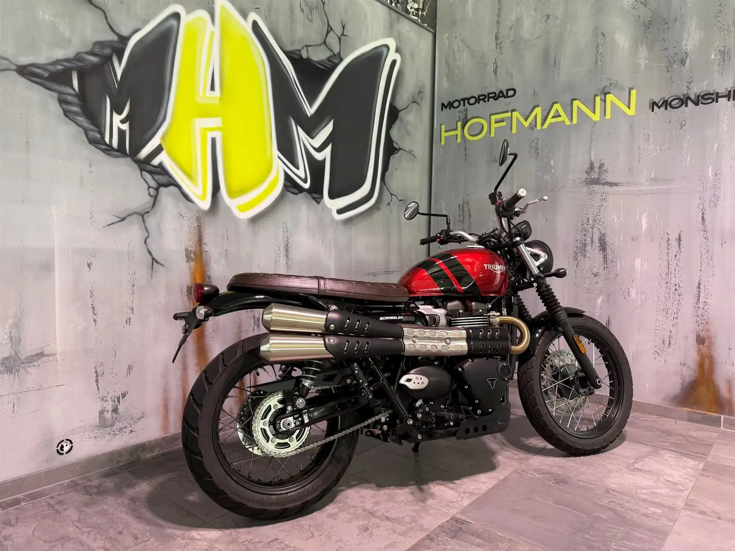 Triumph Scrambler Neuwertig nur 769km, gedrosselt auf 48 PS, Griffhe Rojo - 2