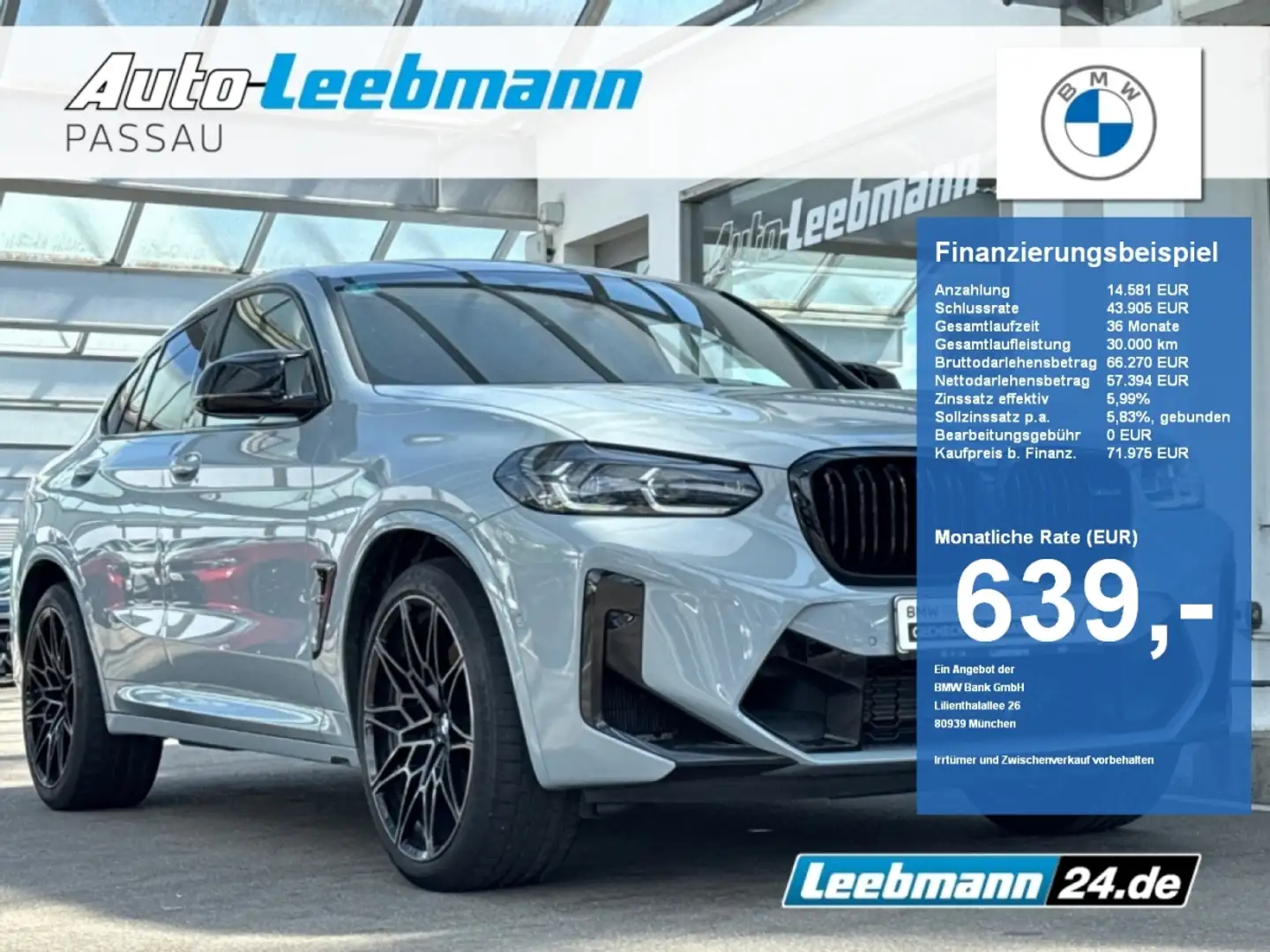 BMW X4 M Competition GSD/DA-PRO GARANTIE bis 04/2029 Gris - 1