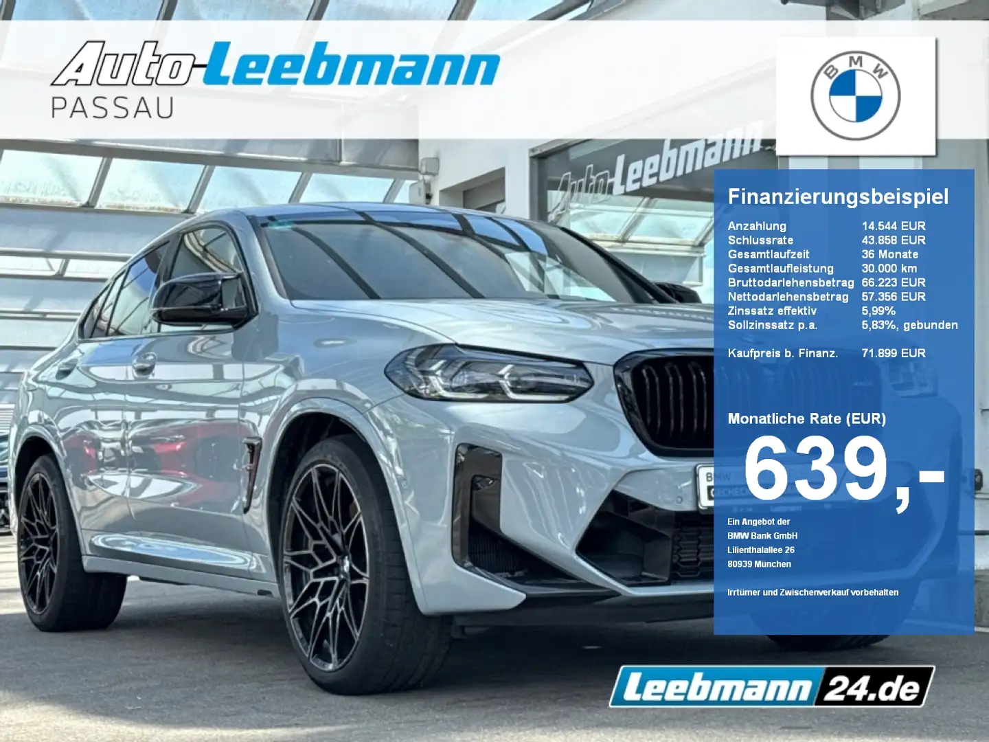 BMW X4 M Competition GSD/DA-PRO GARANTIE bis 04/2029 Gris - 1