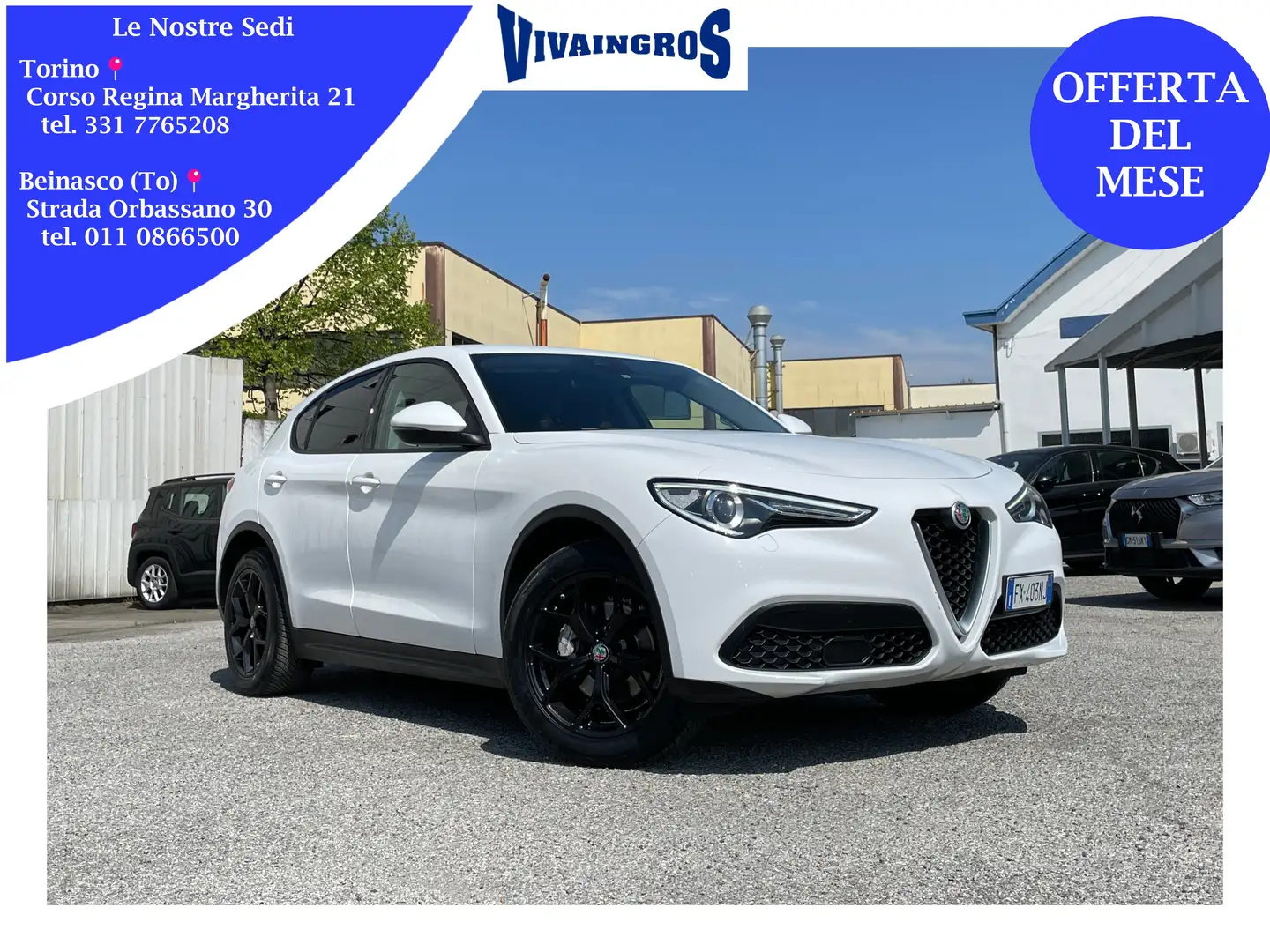 Alfa Romeo Stelvio My19 2.2 TDI Business RWD 160CV Blanc - 1