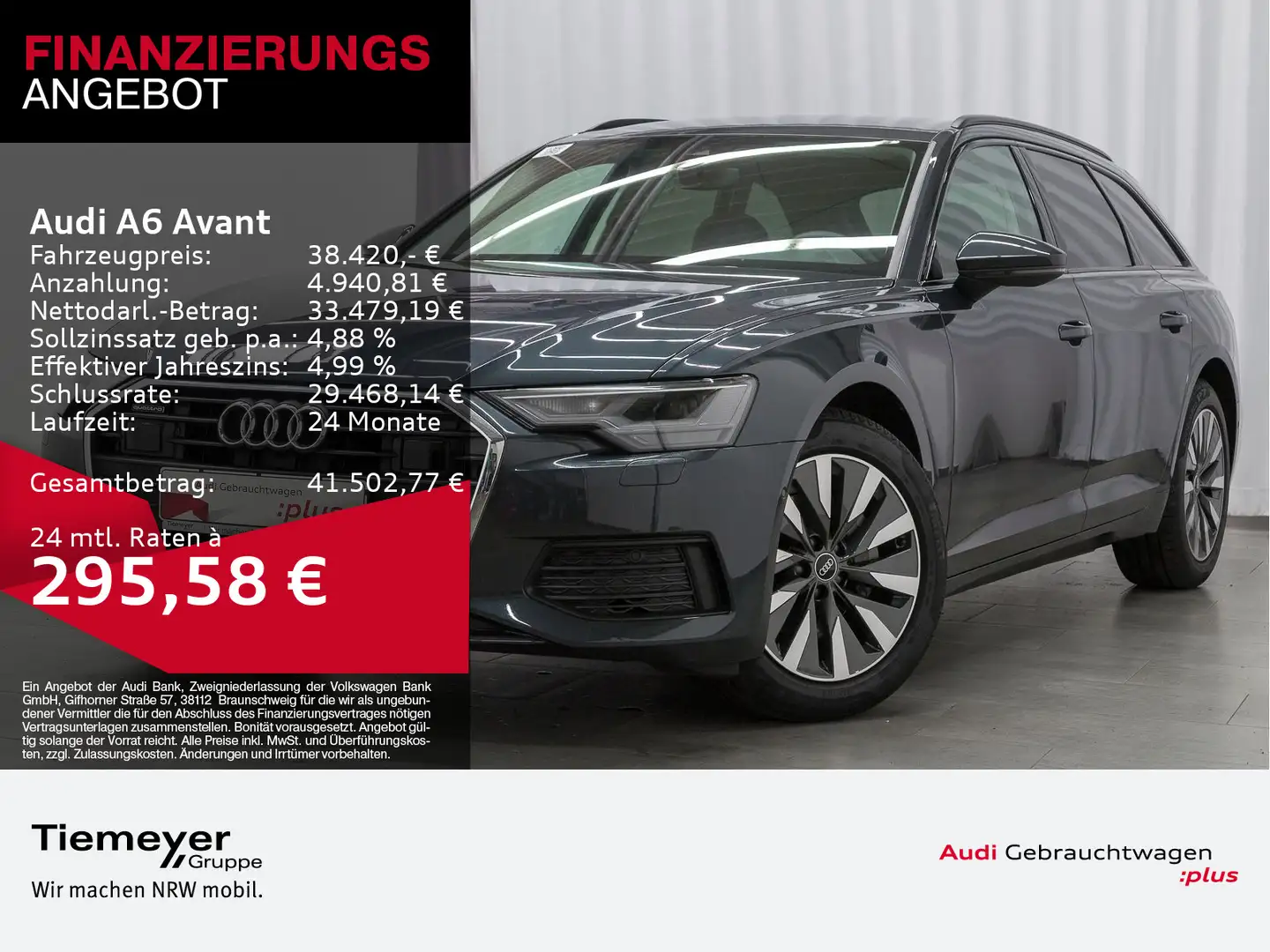 Audi A6 40 TDI Q LEDER KAMERA VIRTUAL NAVI+ Grau - 1