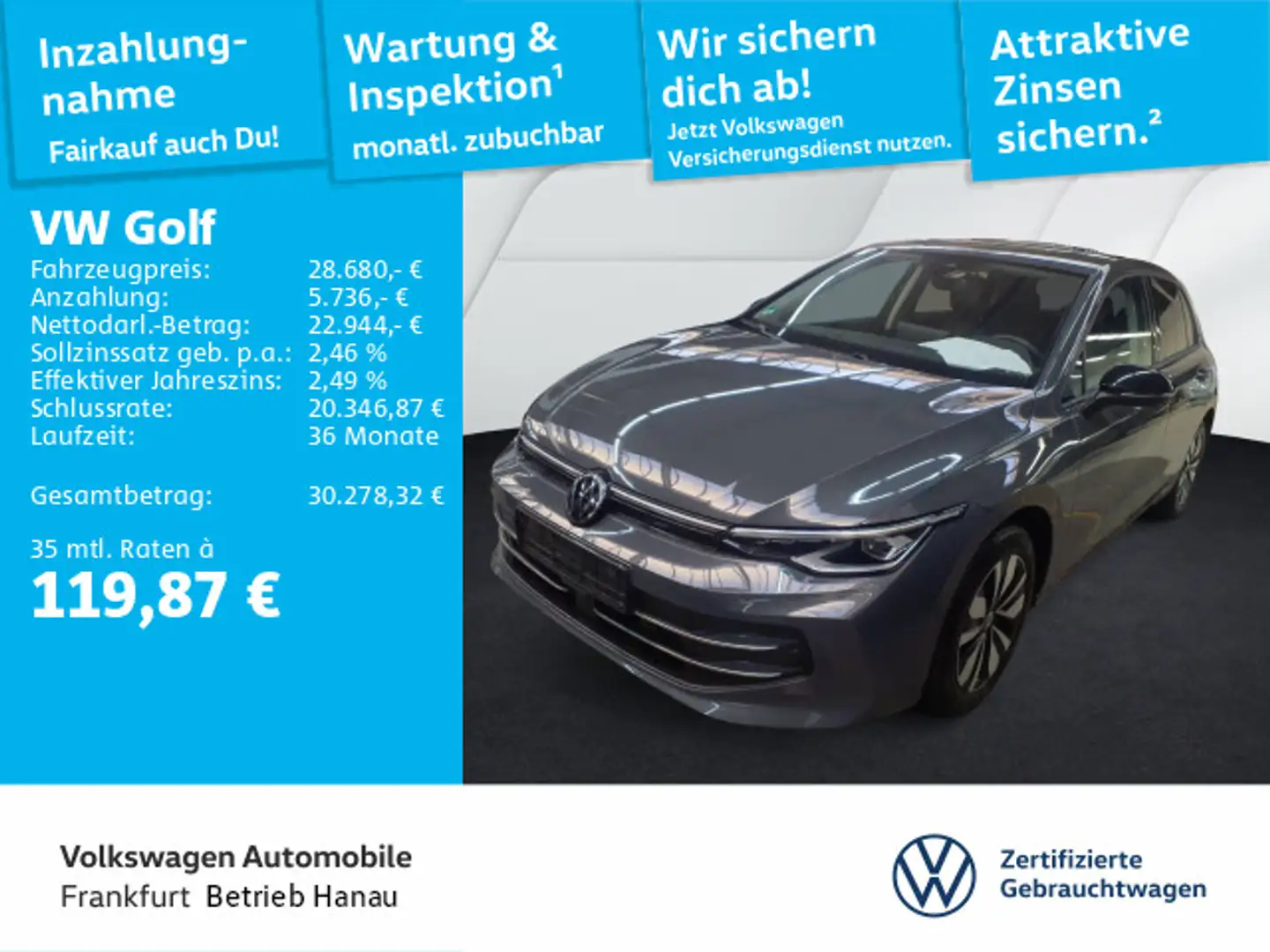 Volkswagen Golf VIII 2.0 TDI DSG Goal DAB+ LEDPlus Navi Fro Gris - 1