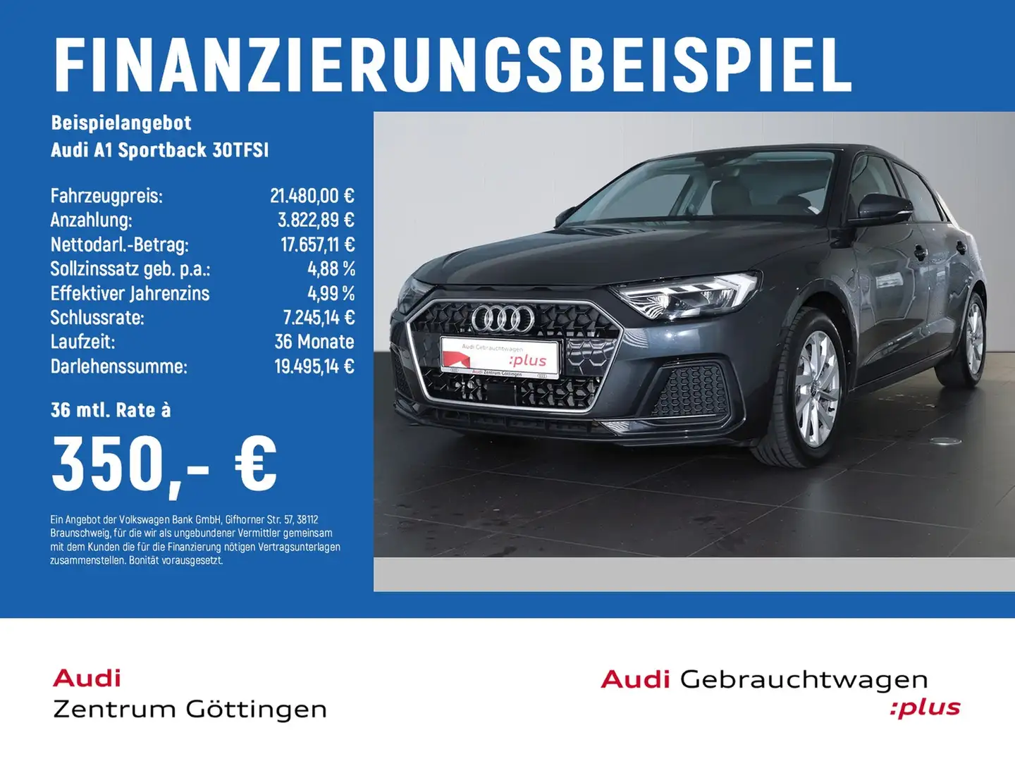 Audi A1 Sportback 30TFSI advanced LED+SMARTPH.INTERF. Grau - 2