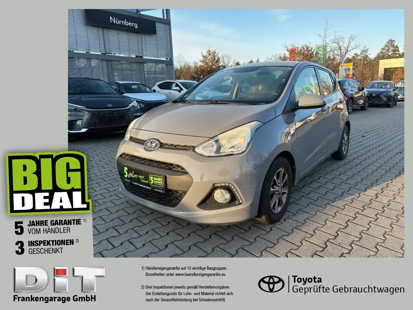 Hyundai i10 1.2 Silver YES! SHZ, Tempomat, BT, USB, Klima Grau - 1